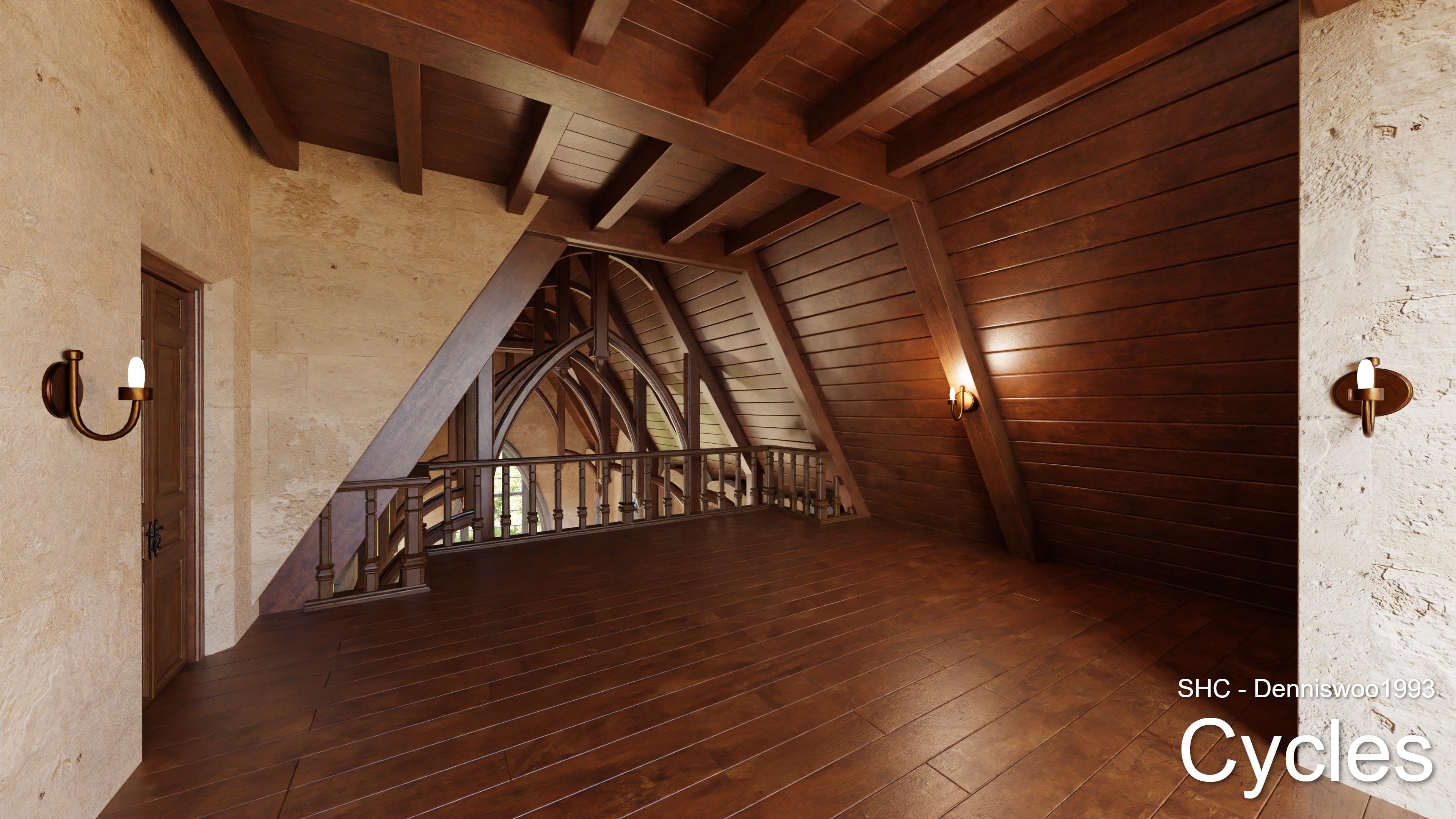 Classic Estate with interior for Blender Eevee and Cycles Low-poly 3D model_41