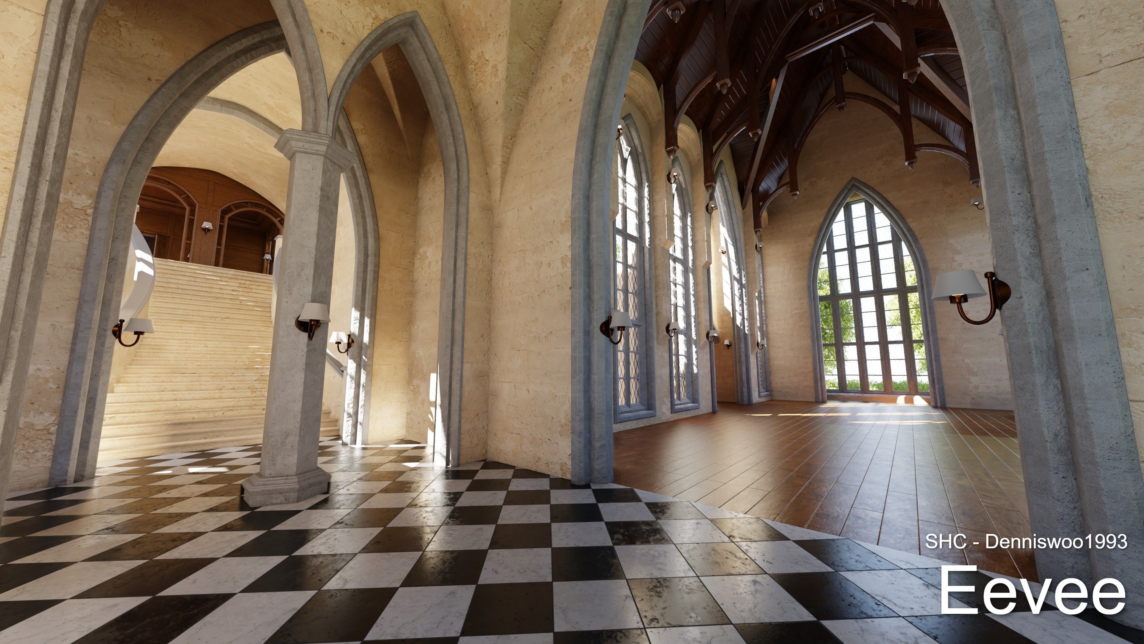 Classic Estate with interior for Blender Eevee and Cycles Low-poly 3D model_63