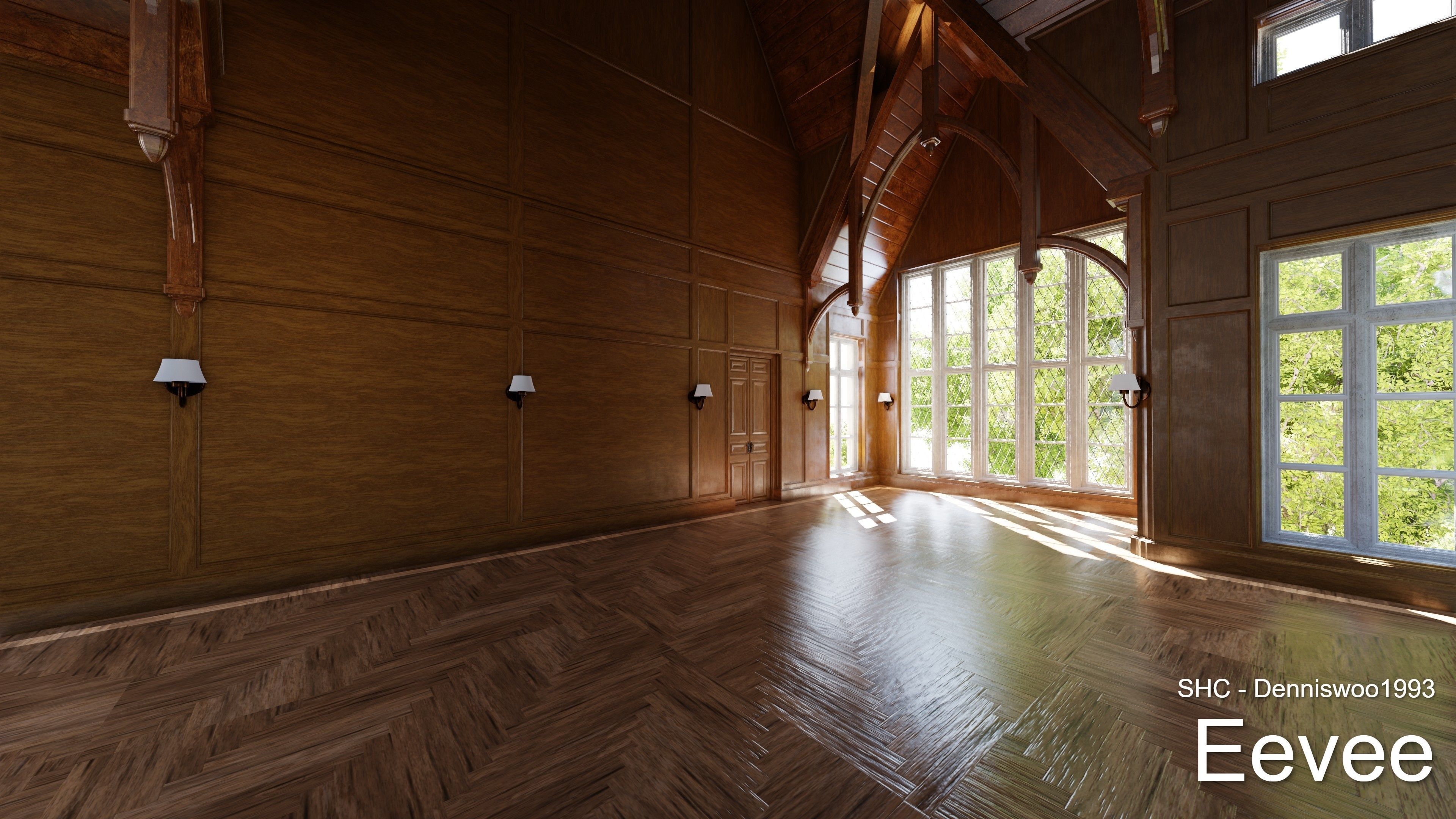 Classic Estate with interior for Blender Eevee and Cycles Low-poly 3D model_68