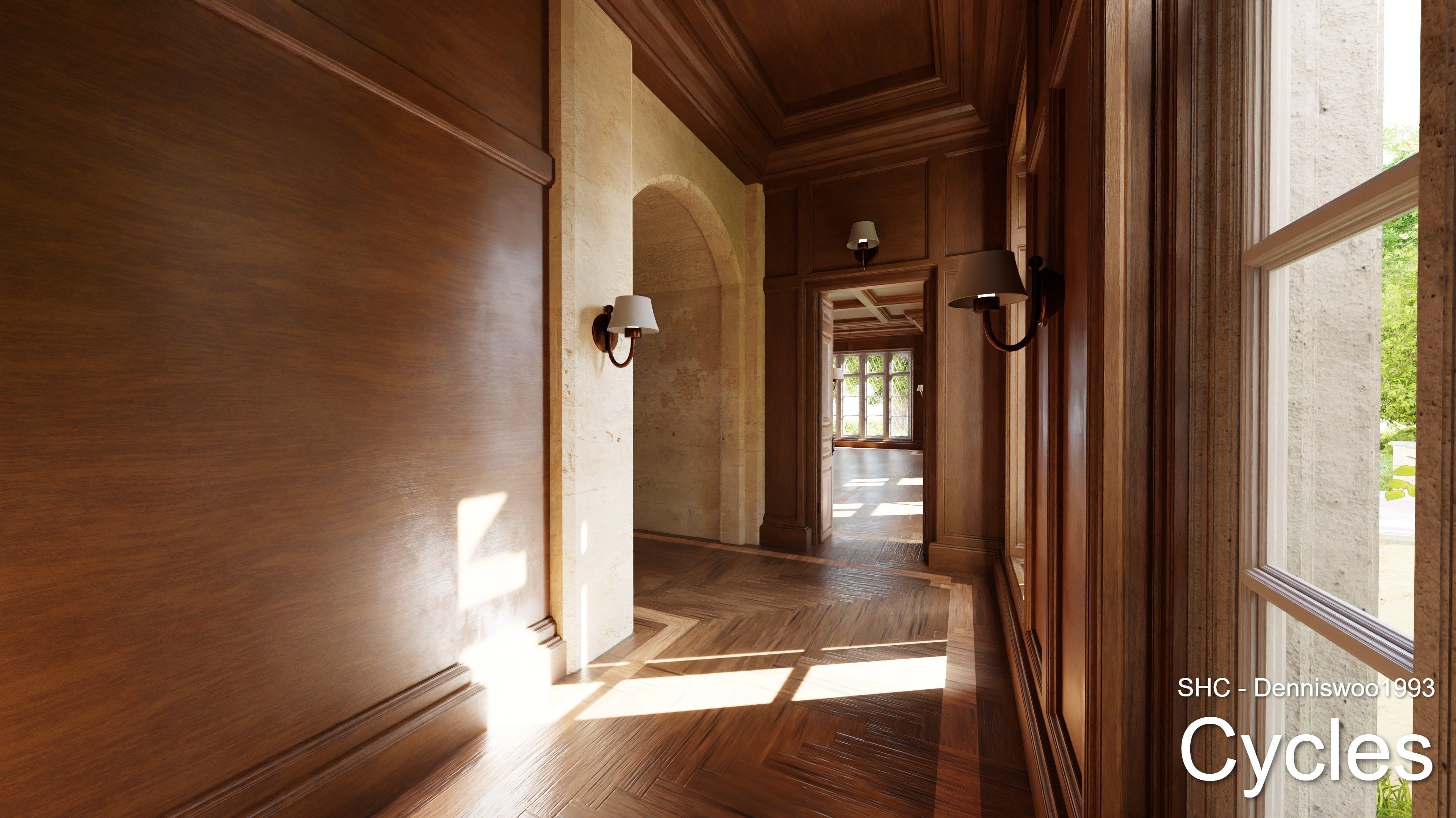 Classic Estate with interior for Blender Eevee and Cycles Low-poly 3D model_33