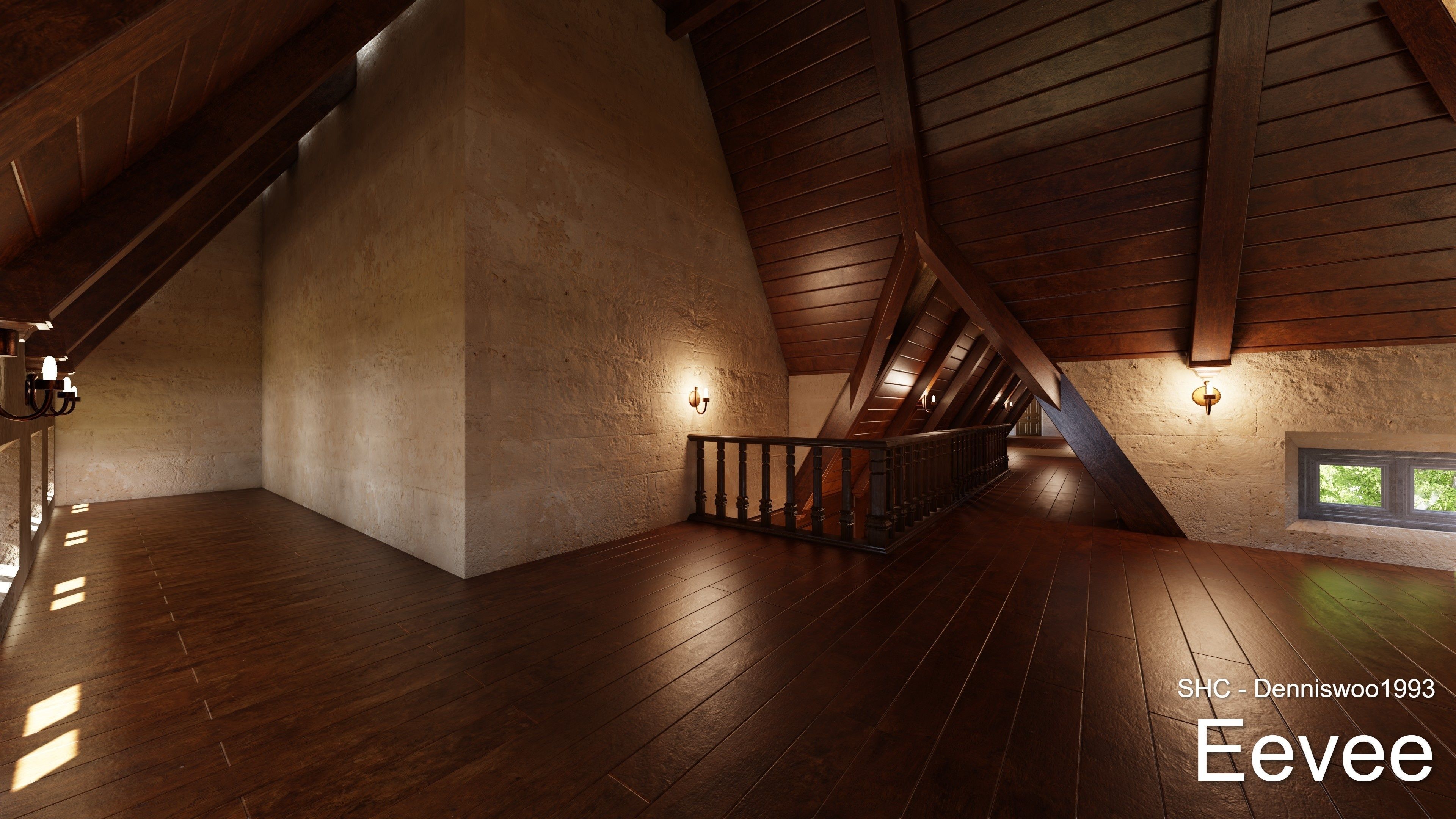 Classic Estate with interior for Blender Eevee and Cycles Low-poly 3D model_66