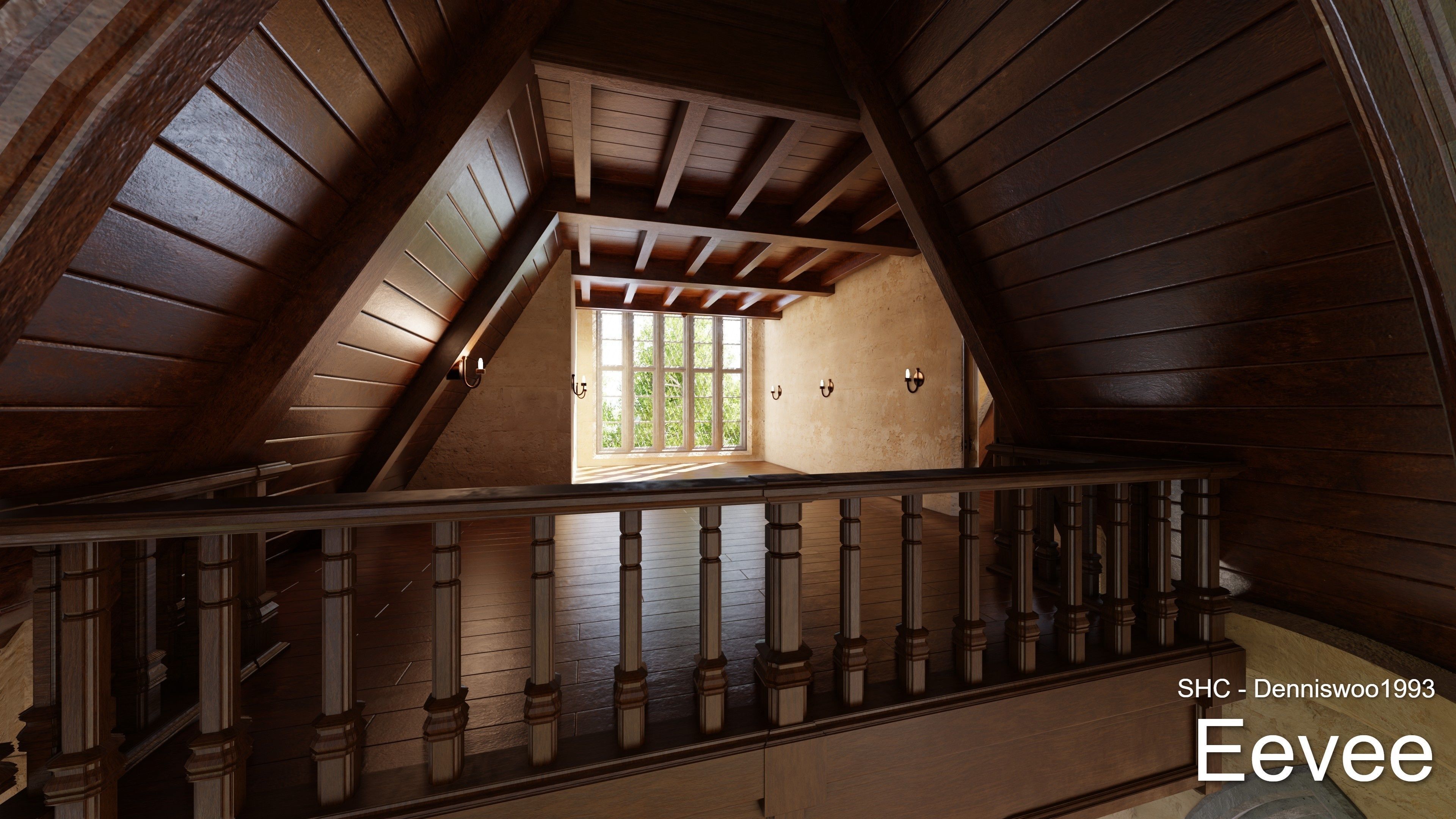 Classic Estate with interior for Blender Eevee and Cycles Low-poly 3D model_65