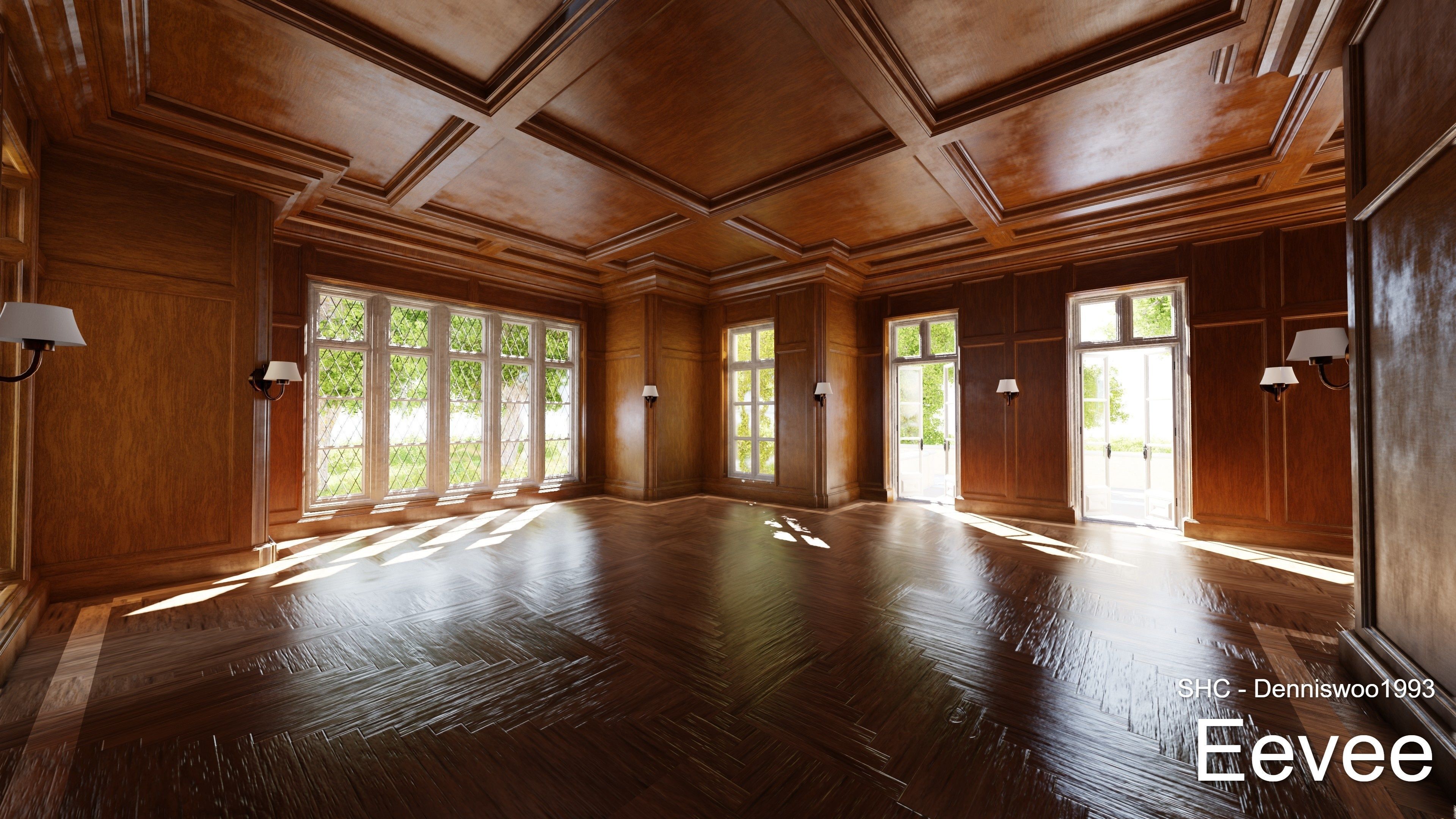 Classic Estate with interior for Blender Eevee and Cycles Low-poly 3D model_54