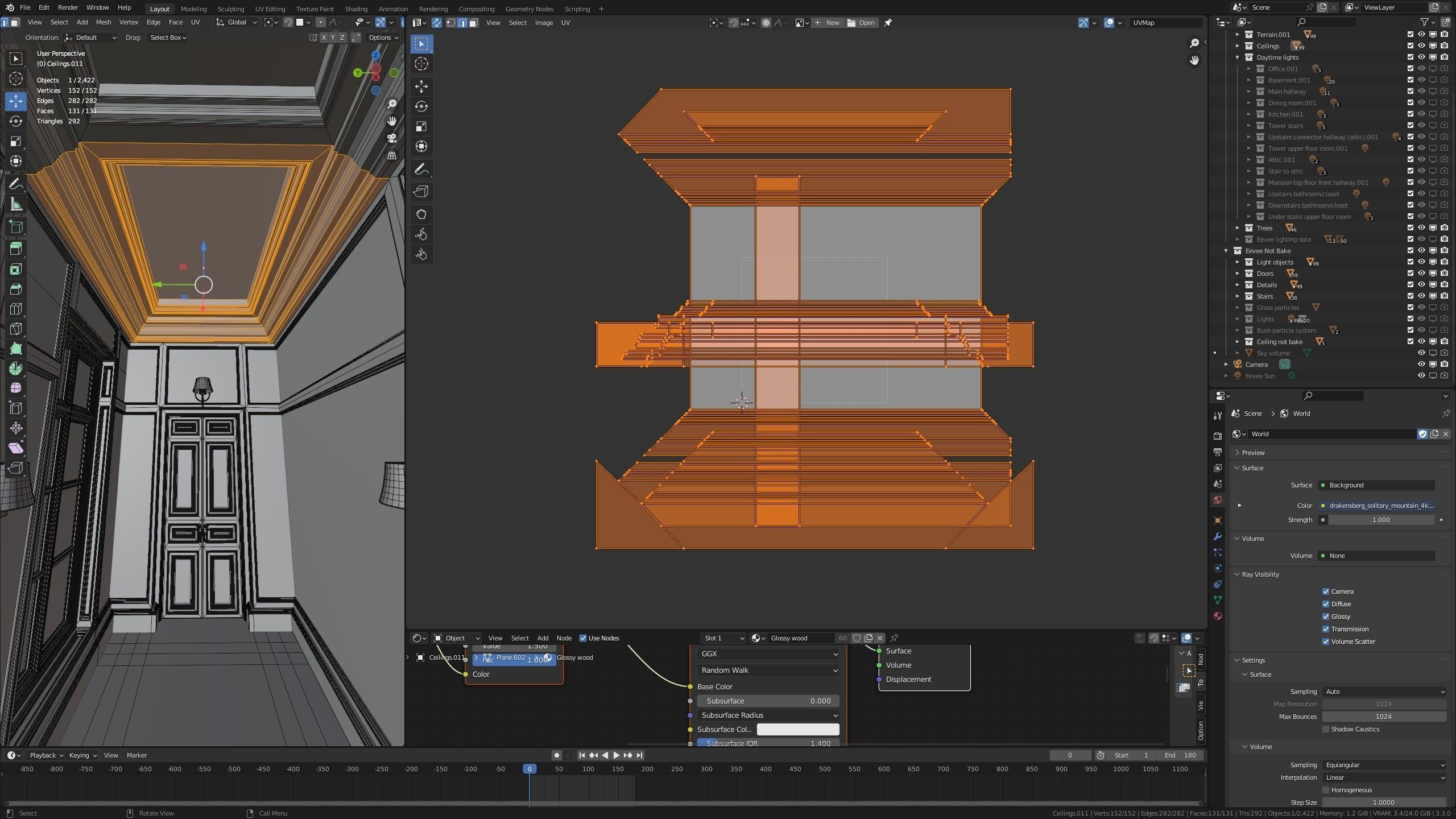 Classic Estate with interior for Blender Eevee and Cycles Low-poly 3D model_78