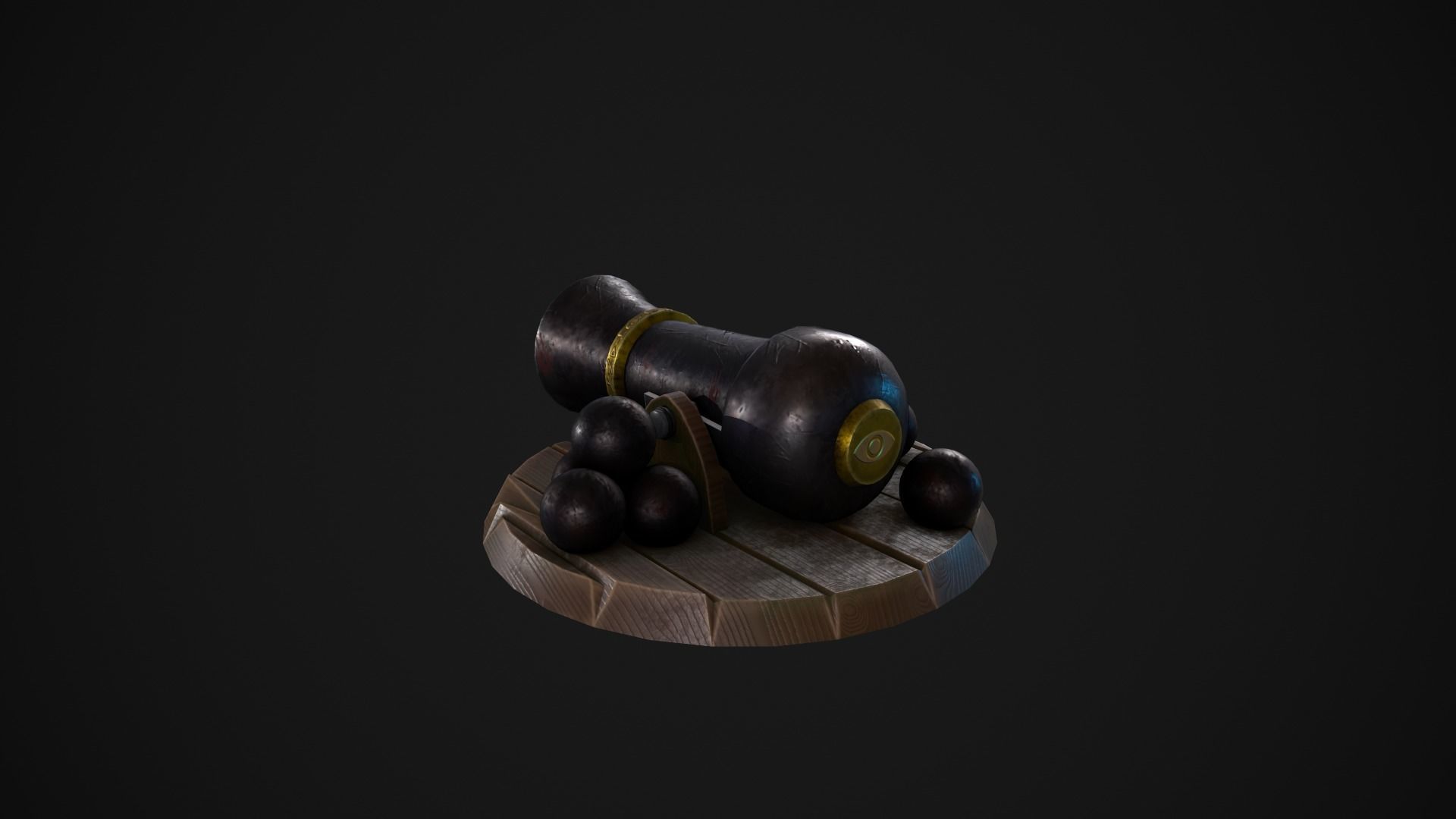 Stylized Canon Low-poly 3D model_5