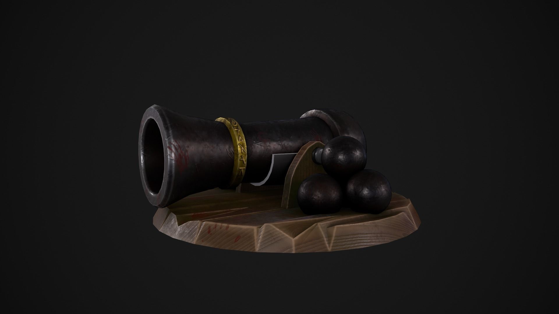Stylized Canon Low-poly 3D model_2