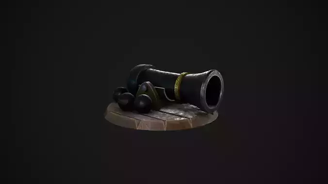 Stylized Canon Low-poly 3D model