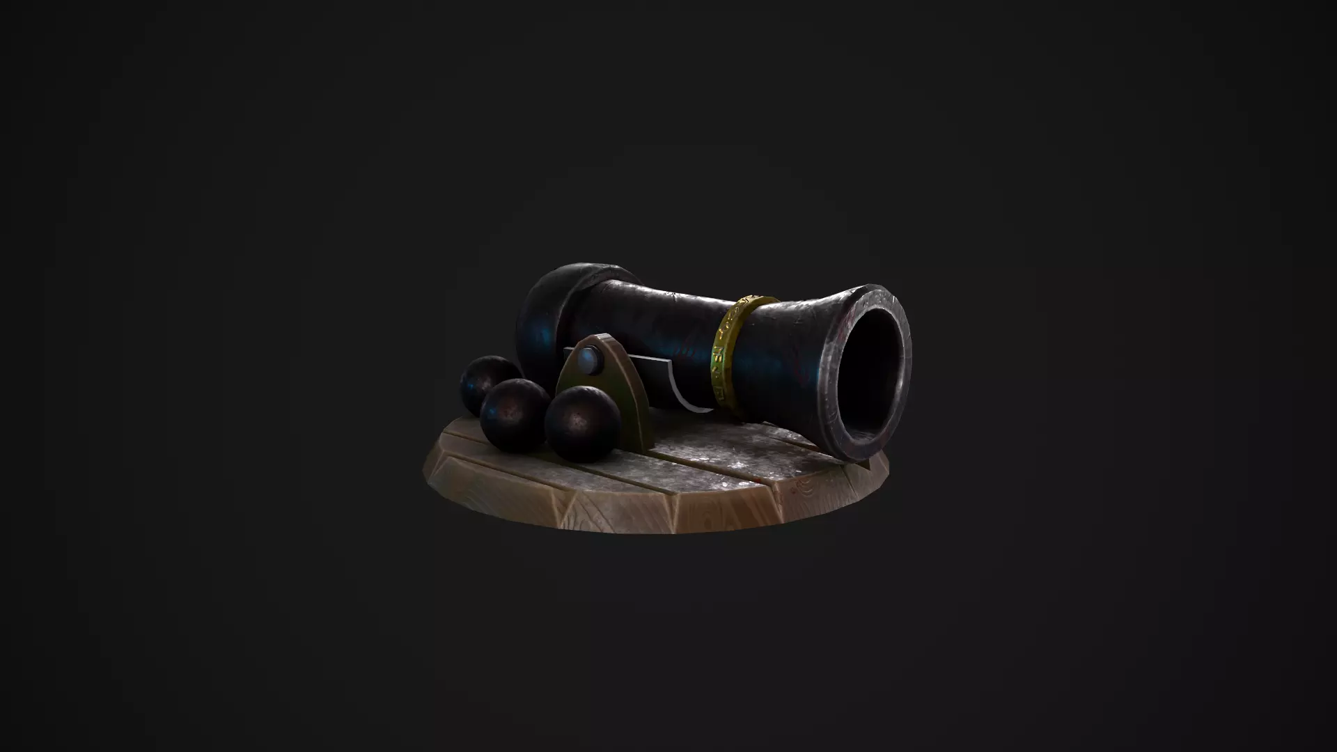 Stylized Canon Low-poly 3D model_0