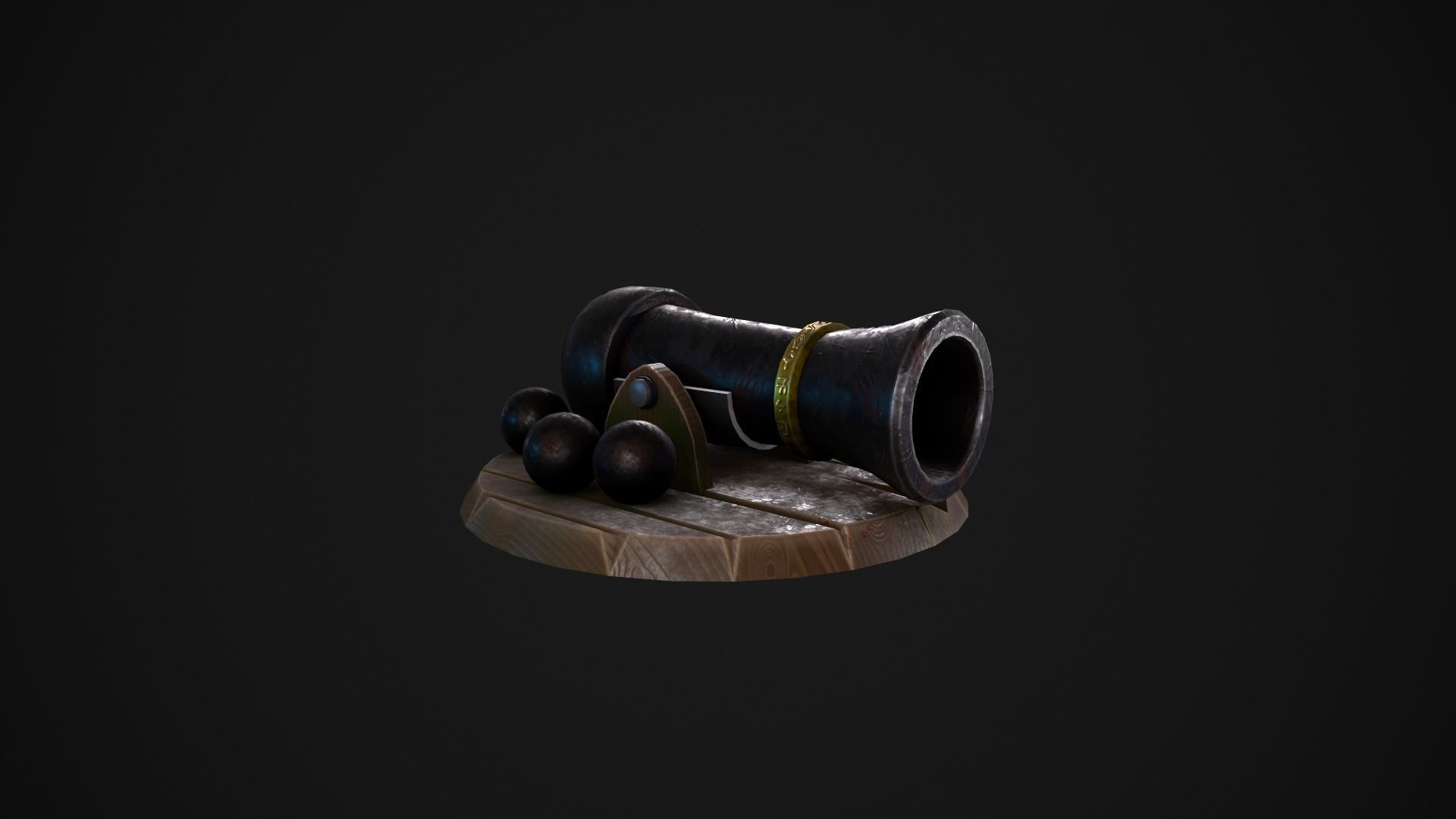 Stylized Canon Low-poly 3D model_4