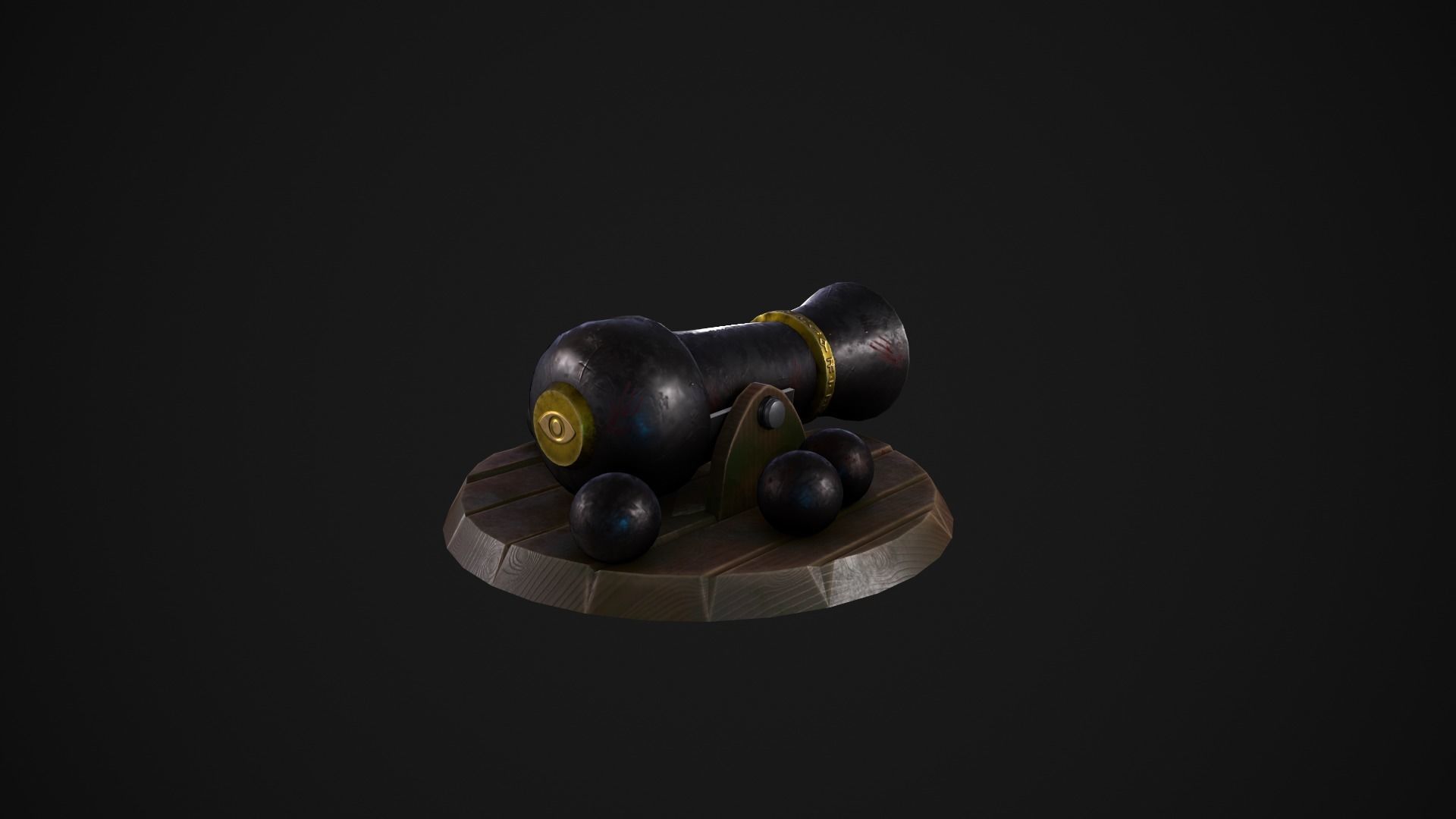 Stylized Canon Low-poly 3D model_3