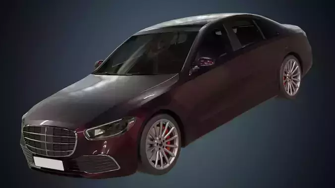 Low Poly Car 1 mercedes s-class sedan