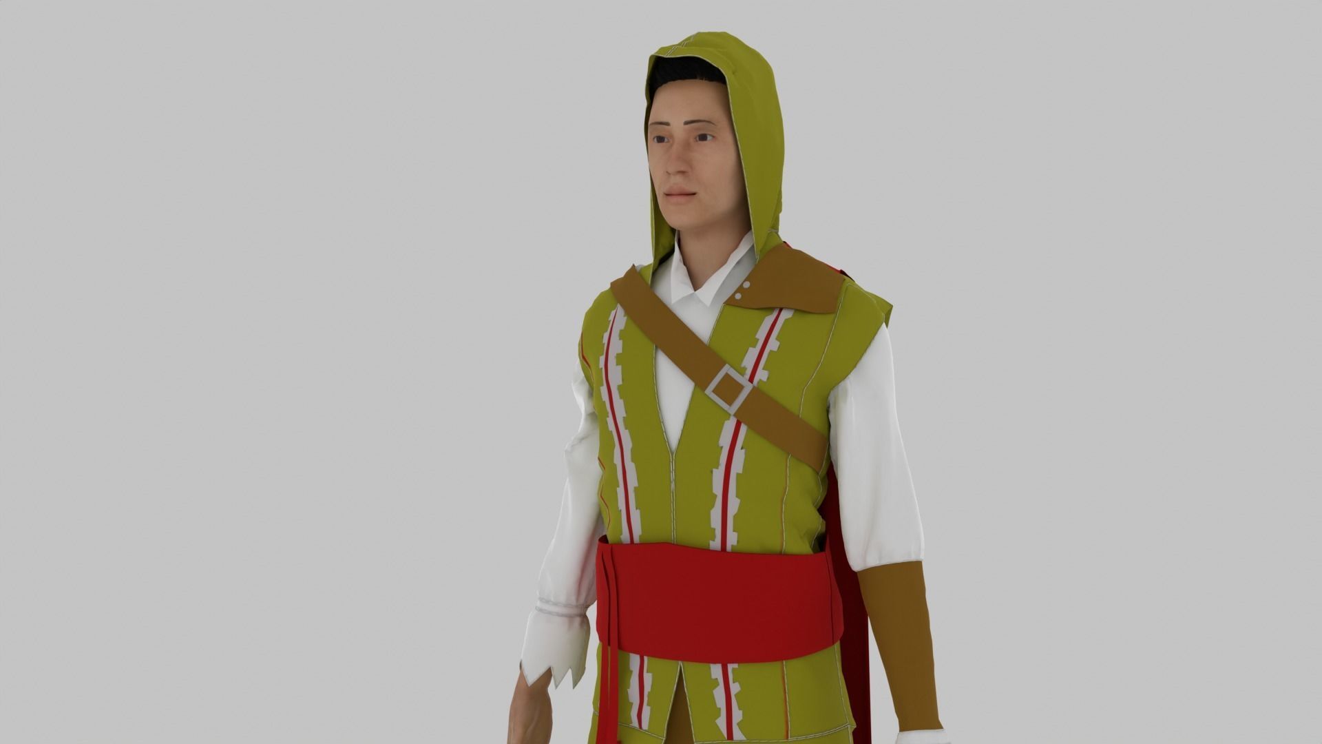 Assassin Character  Low-poly 3D model_2