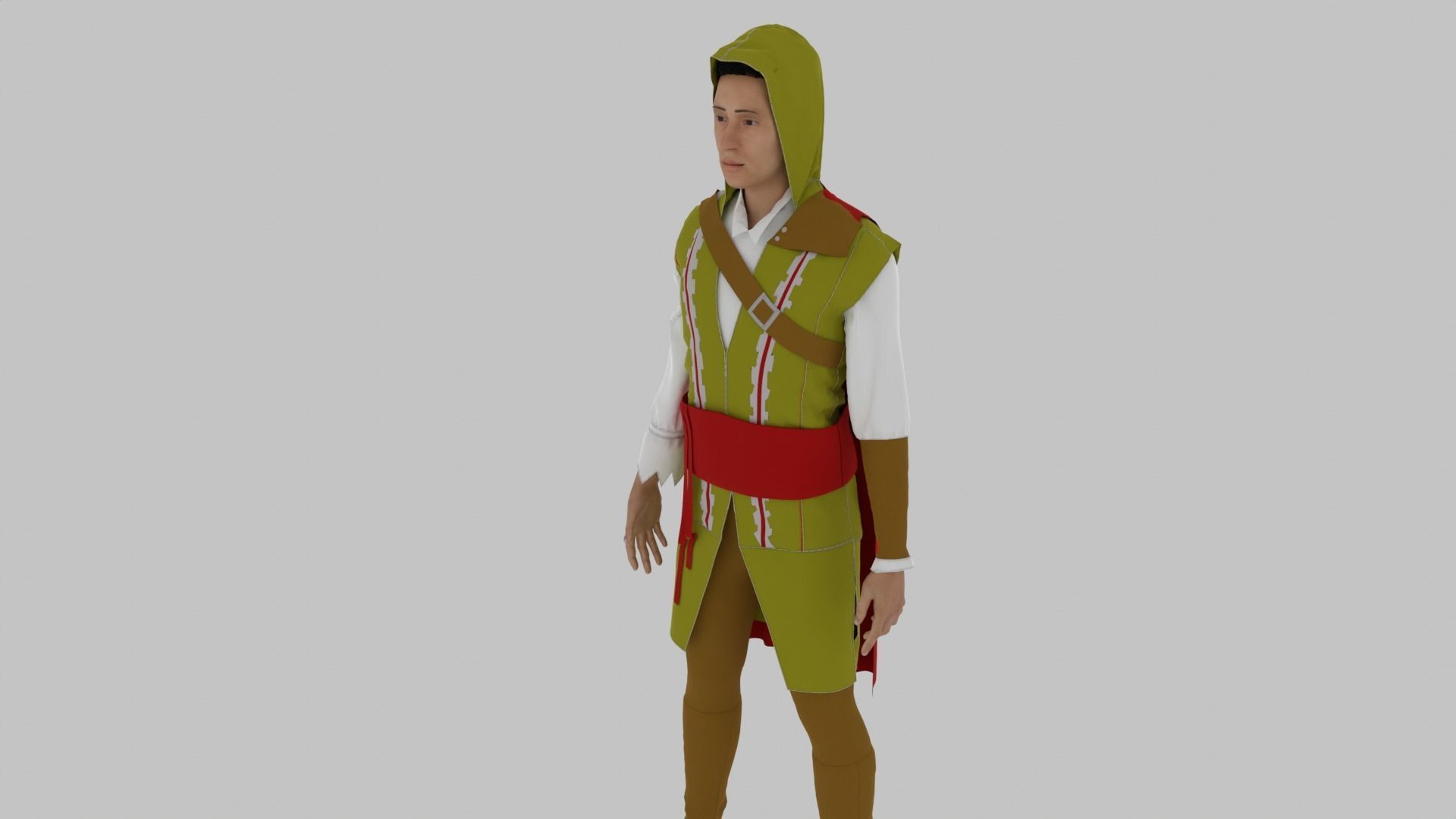 Assassin Character  Low-poly 3D model_4