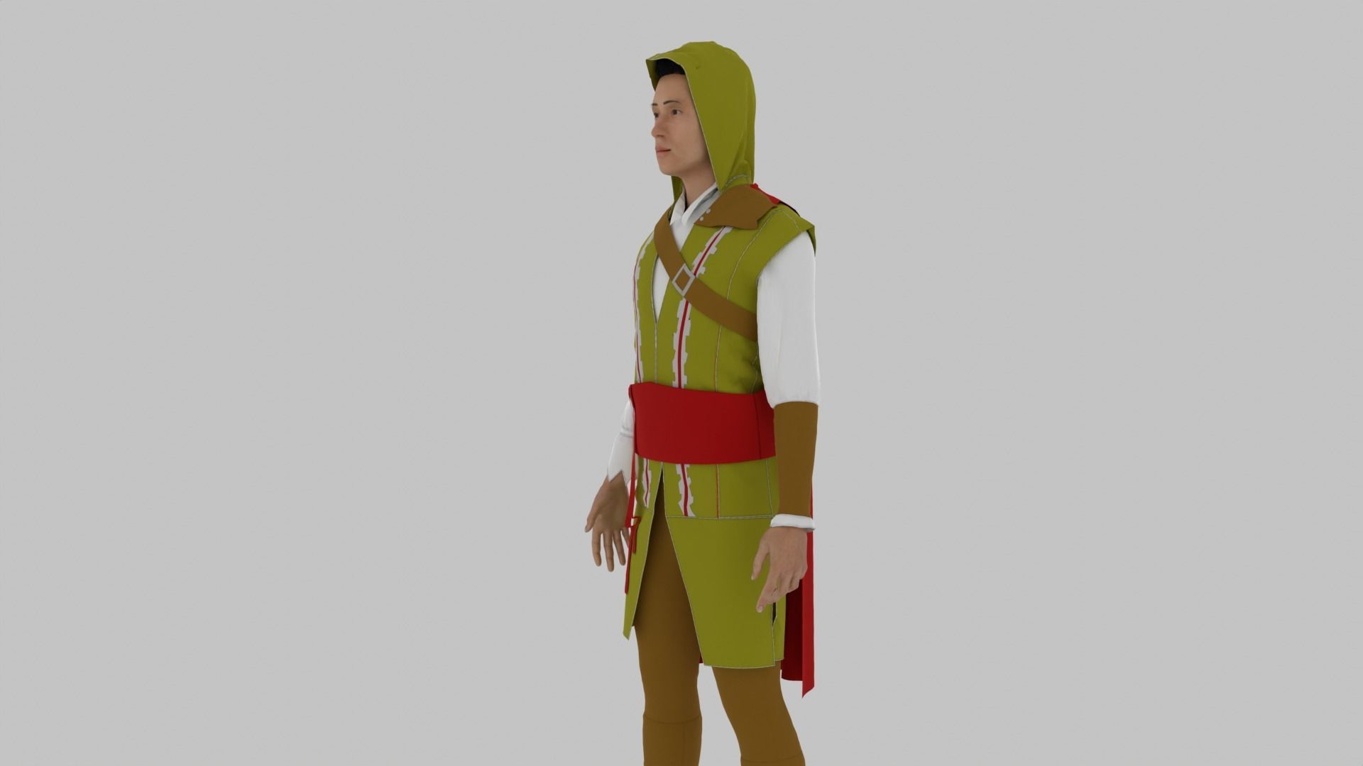 Assassin Character  Low-poly 3D model_7