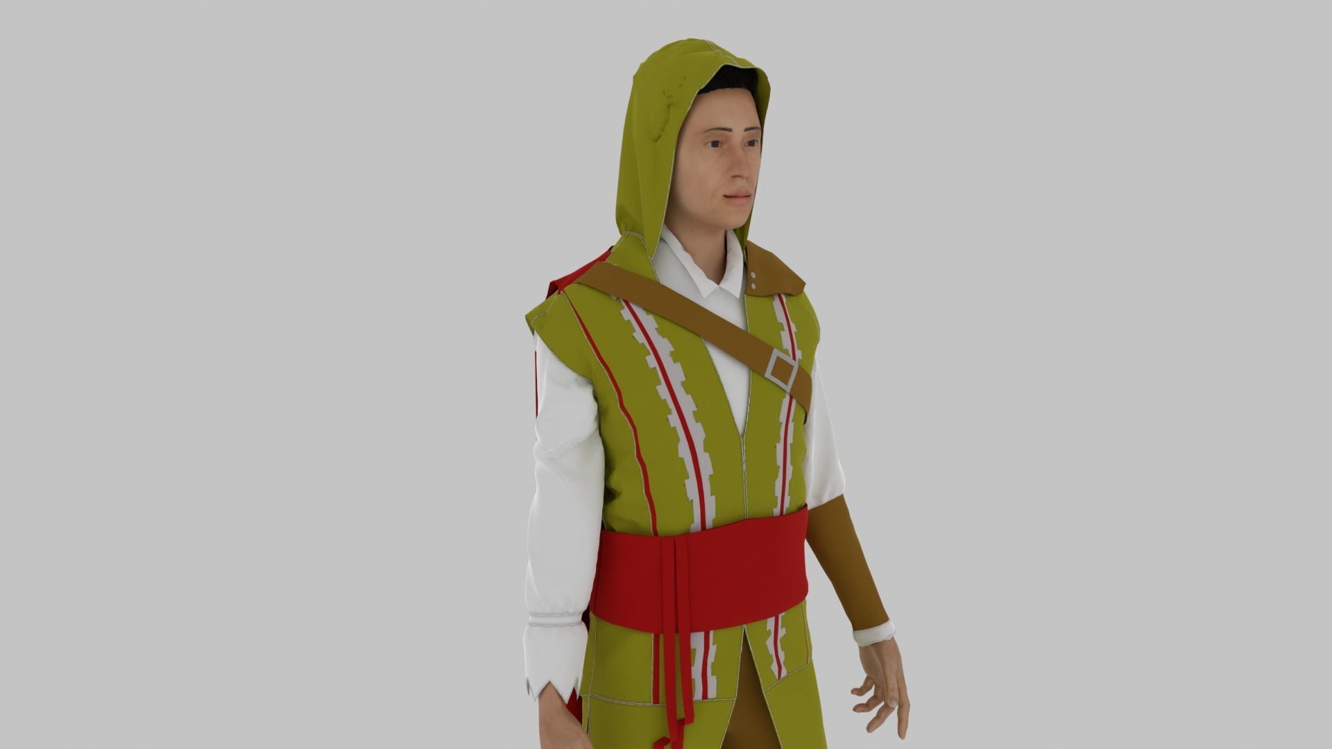 Assassin Character  Low-poly 3D model_6