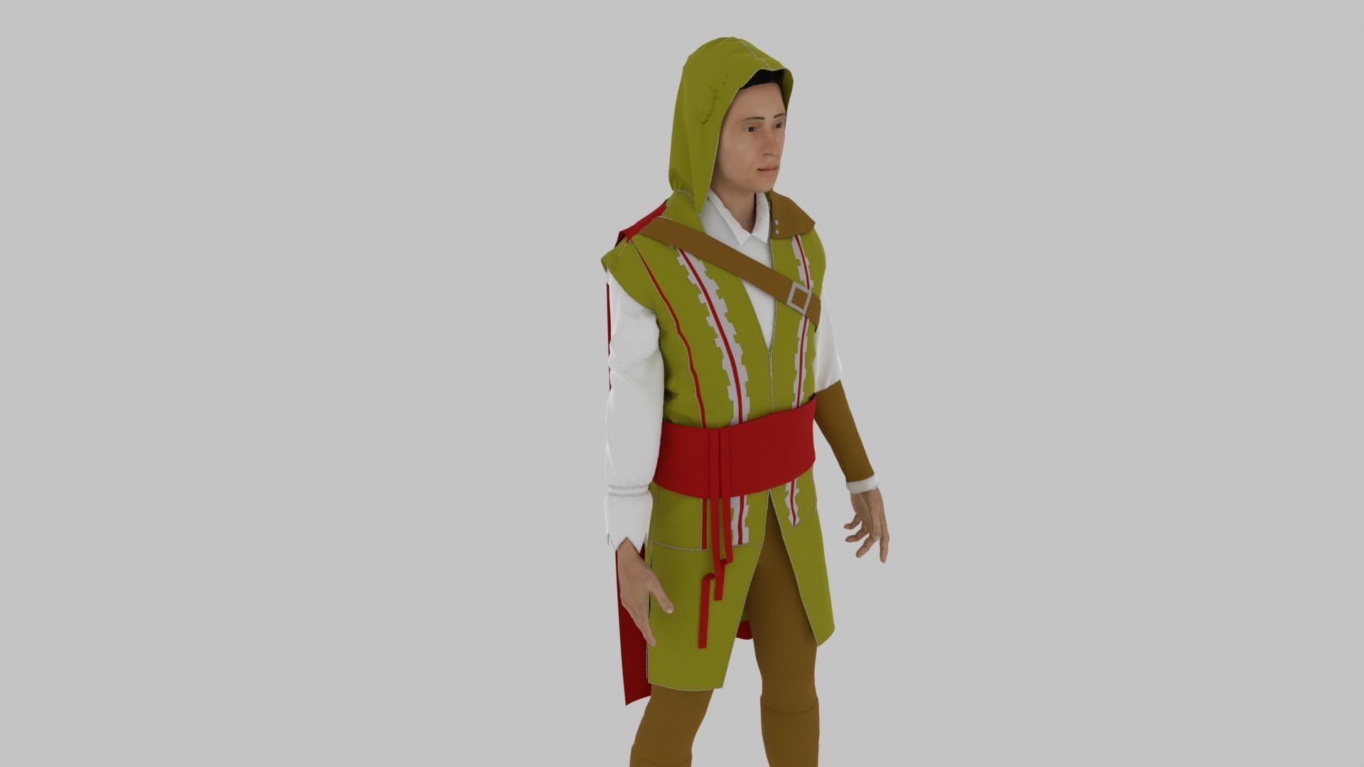 Assassin Character  Low-poly 3D model_1