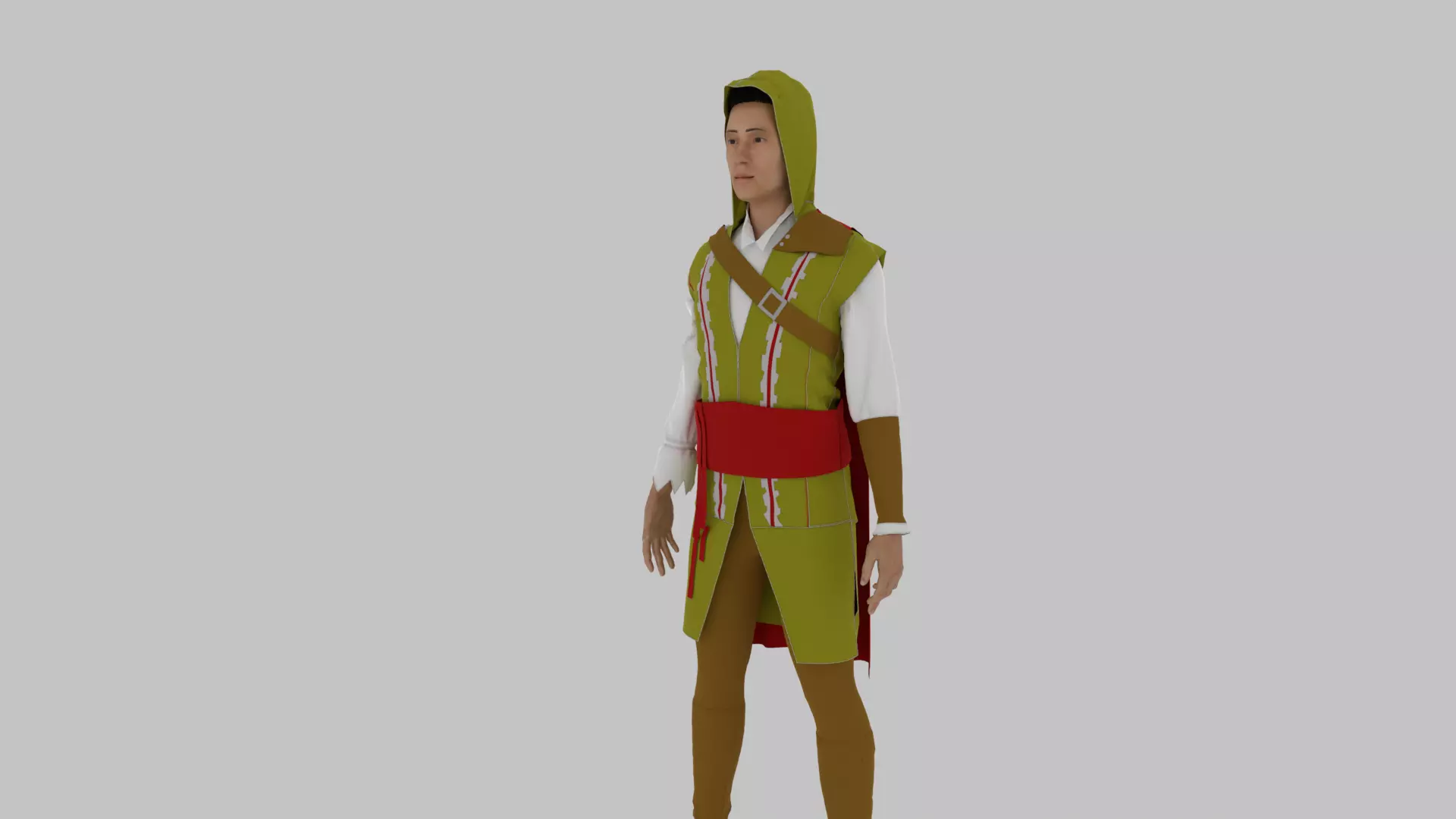 Assassin Character  Low-poly 3D model_0