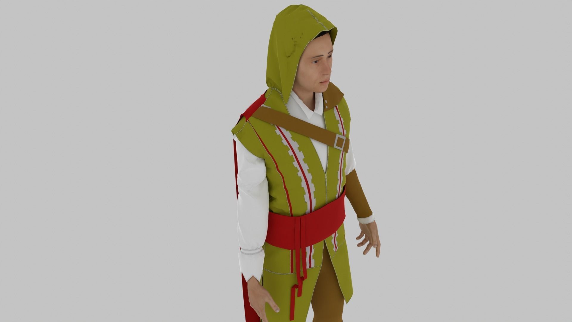 Assassin Character  Low-poly 3D model_5