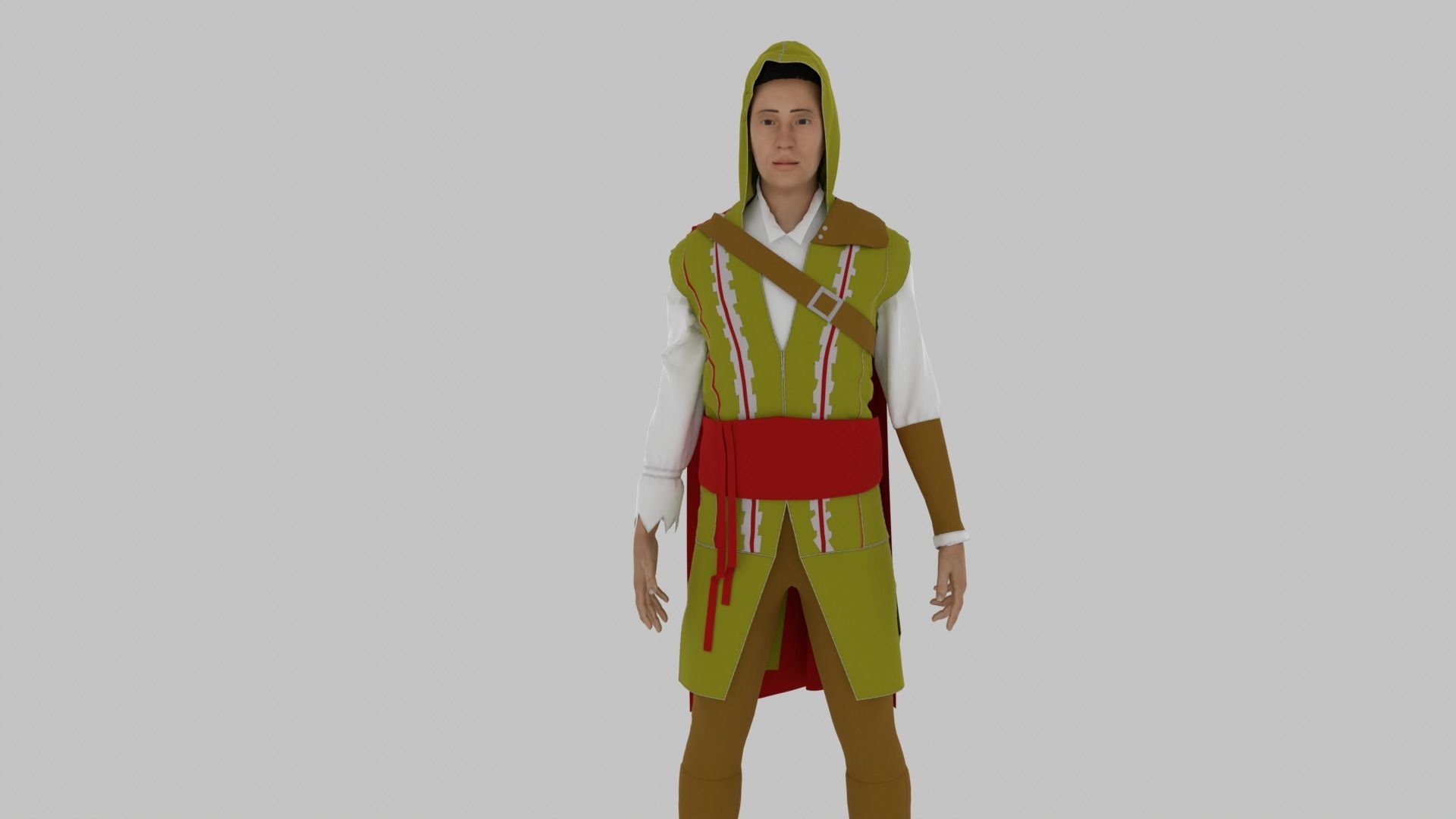 Assassin Character  Low-poly 3D model_3