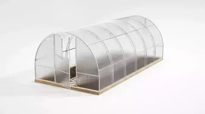 Greenhouse made of clear plastic