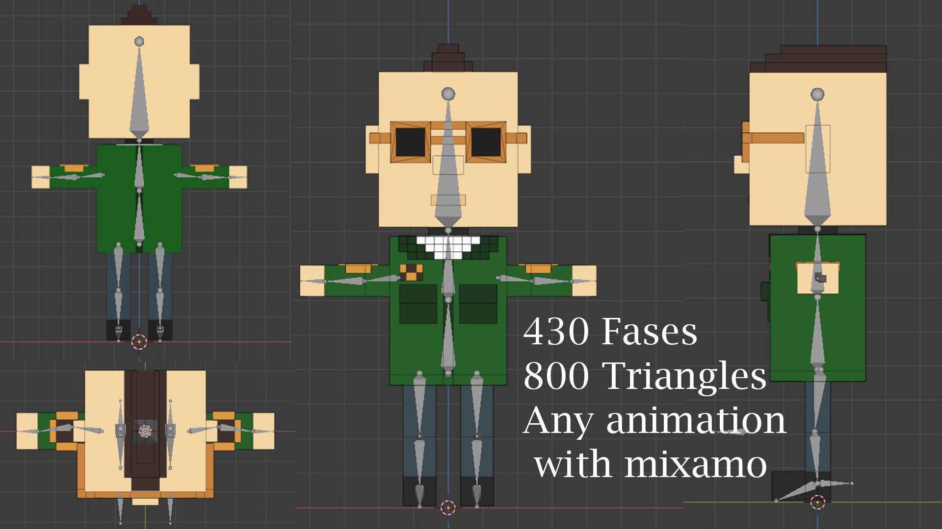 Low poly characters 3 in voxel style  Low-poly 3D model_31