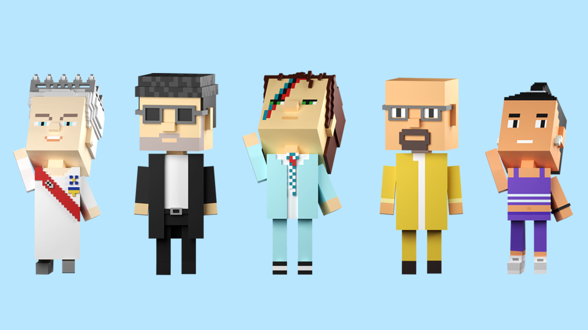 Low poly characters 3 in voxel style  Low-poly 3D model_4