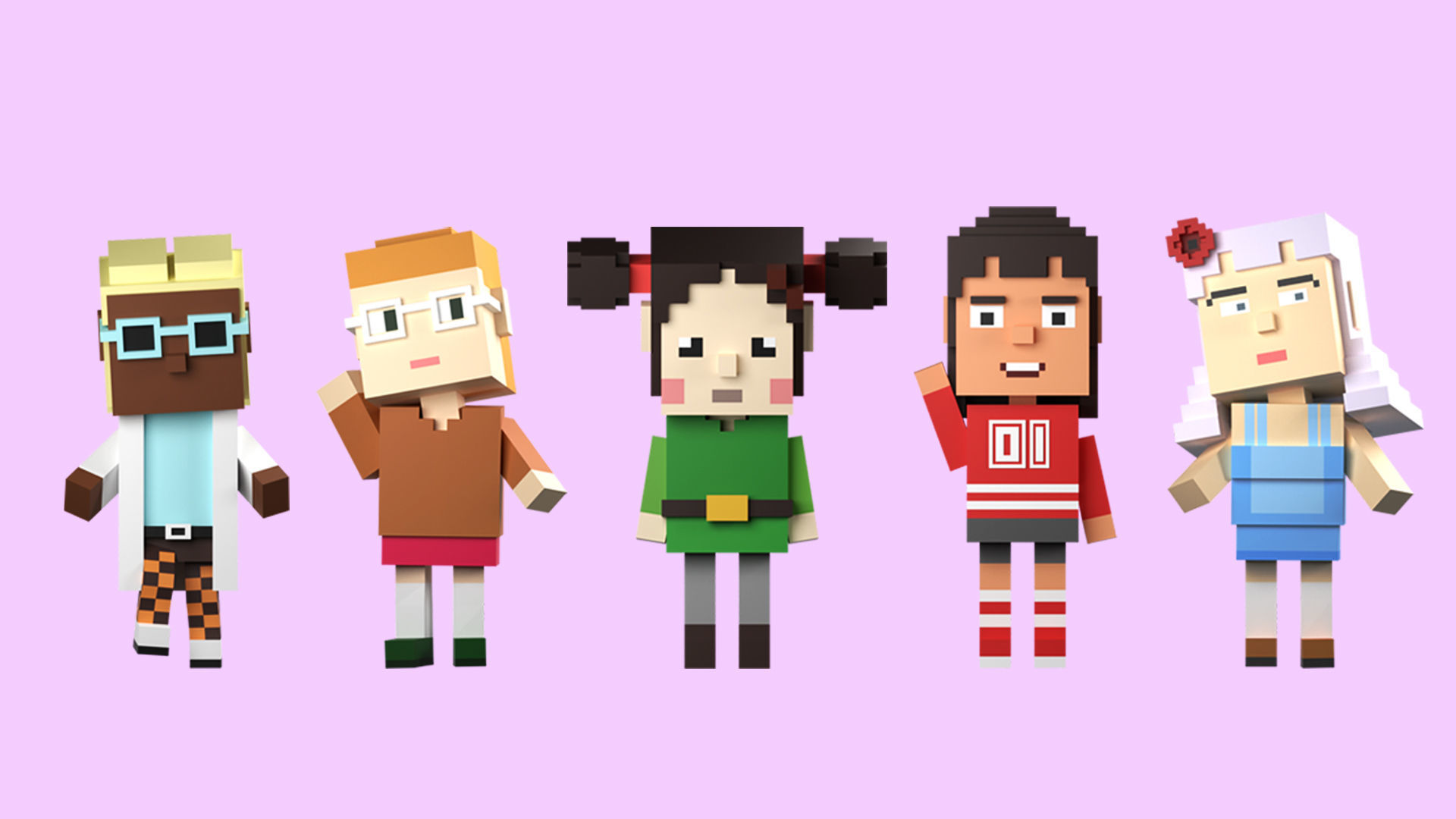 Low poly characters 3 in voxel style  Low-poly 3D model_6