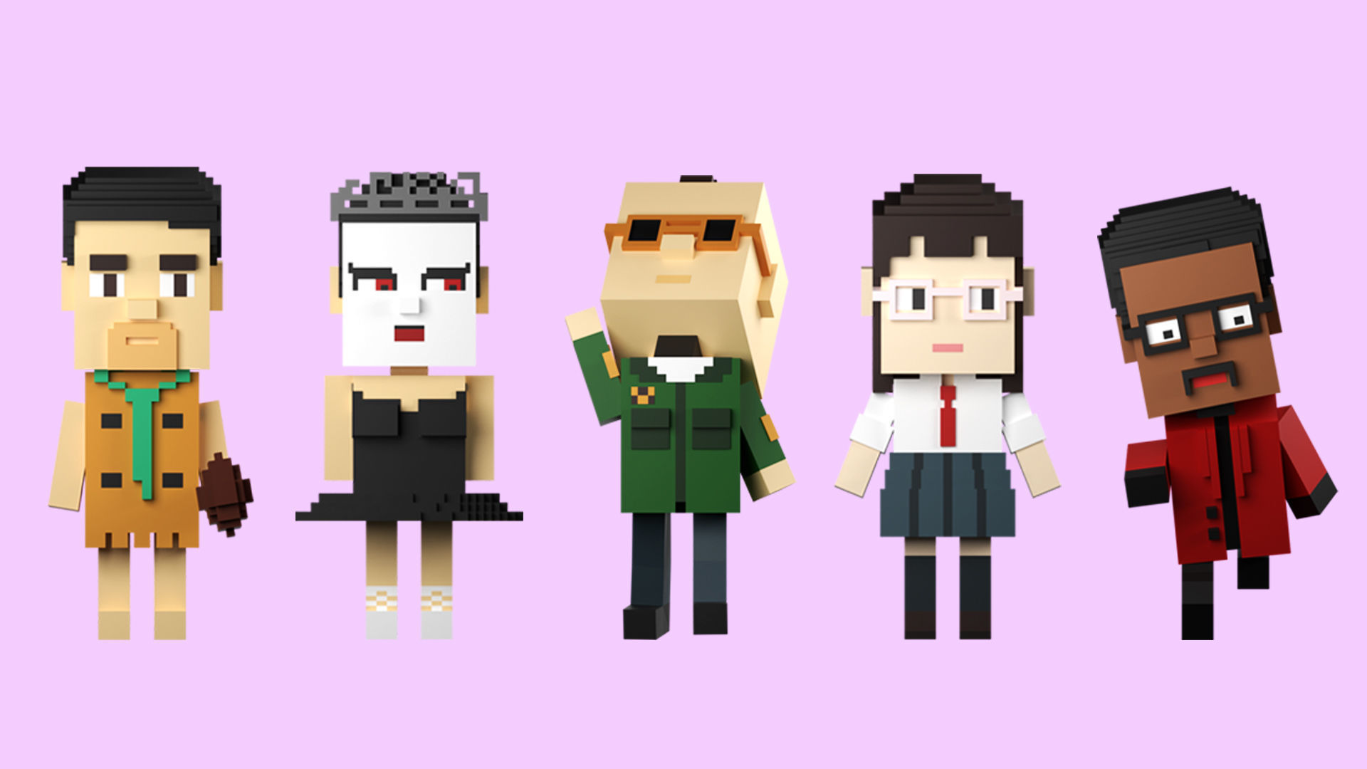 Low poly characters 3 in voxel style  Low-poly 3D model_5