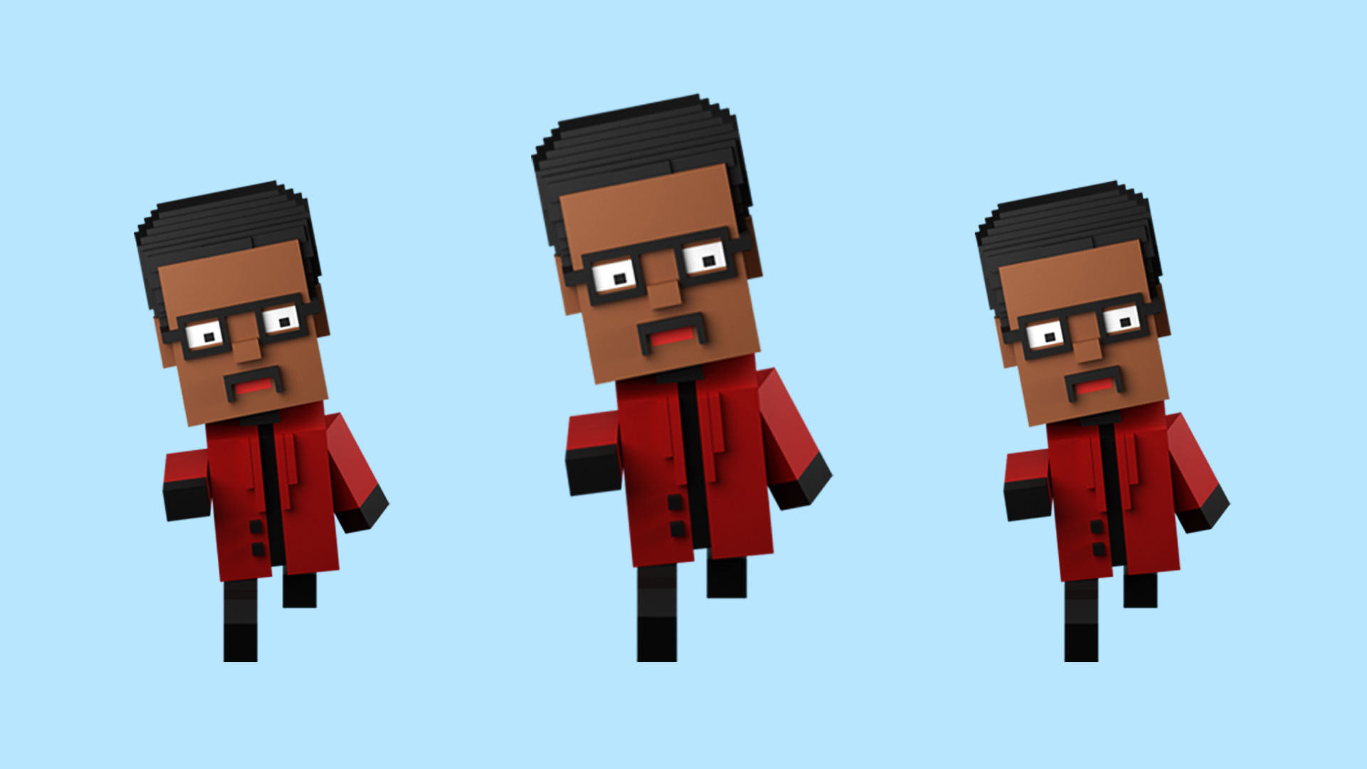 Low poly characters 3 in voxel style  Low-poly 3D model_25