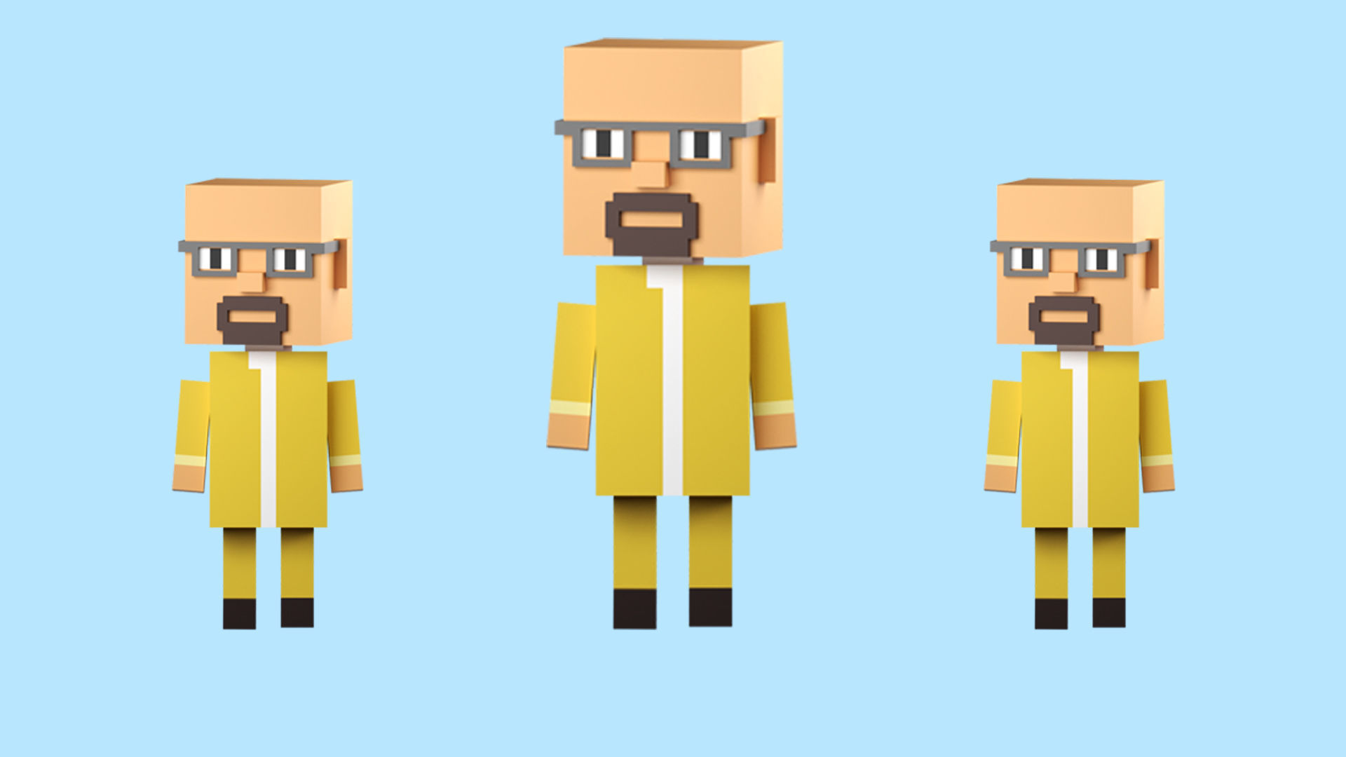 Low poly characters 3 in voxel style  Low-poly 3D model_27