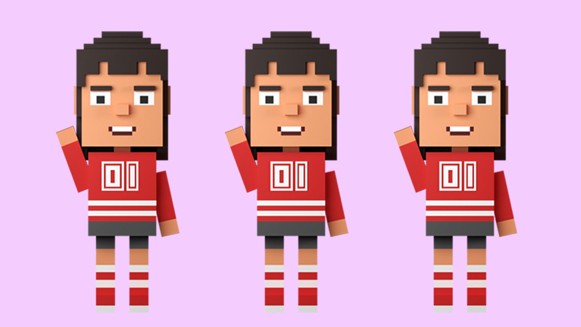 Low poly characters 3 in voxel style  Low-poly 3D model_20