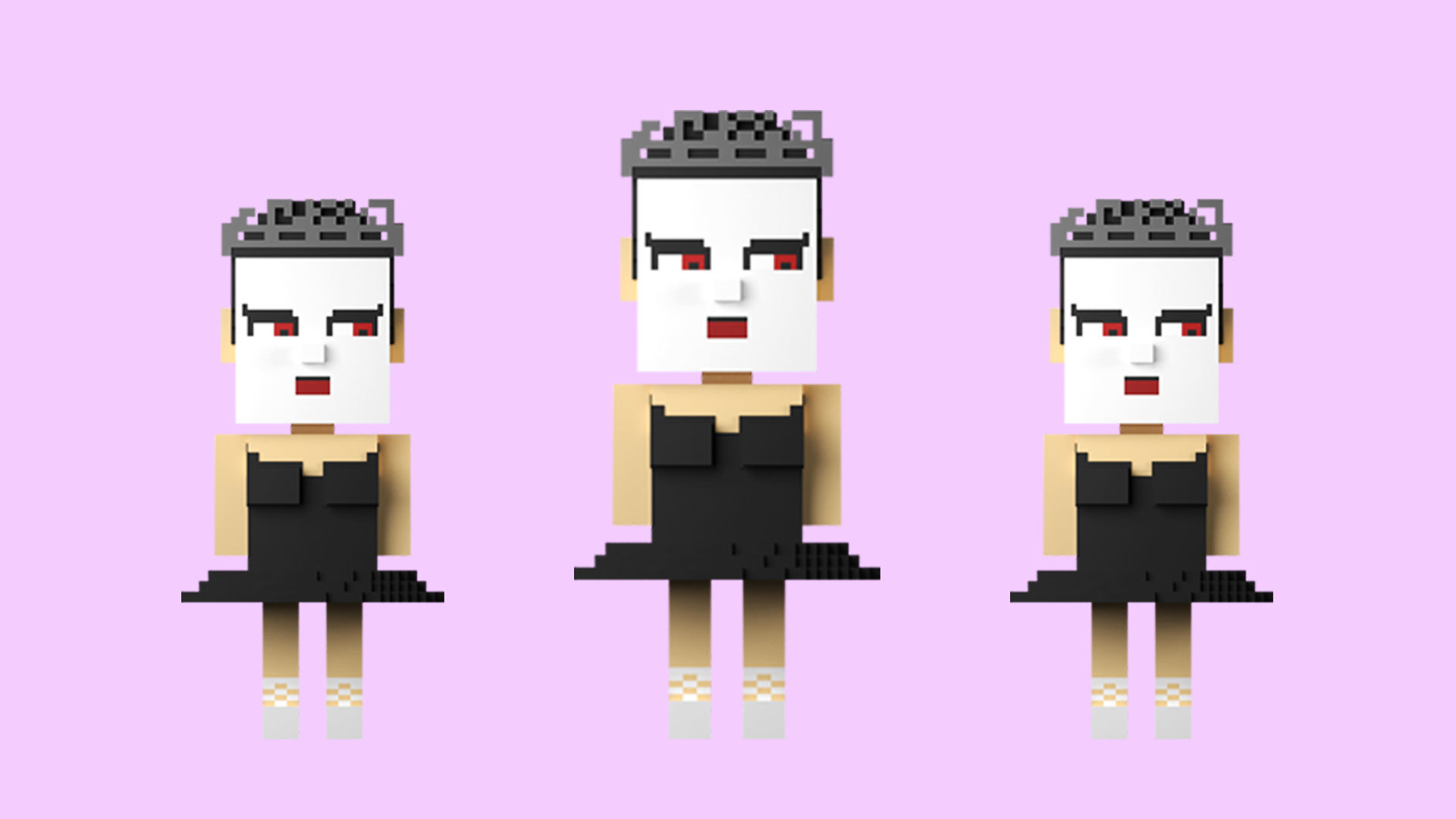 Low poly characters 3 in voxel style  Low-poly 3D model_14