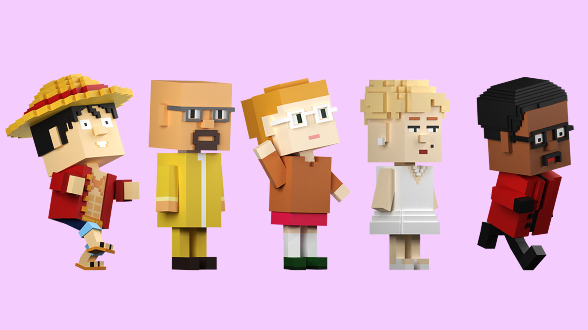 Low poly characters 3 in voxel style  Low-poly 3D model_9