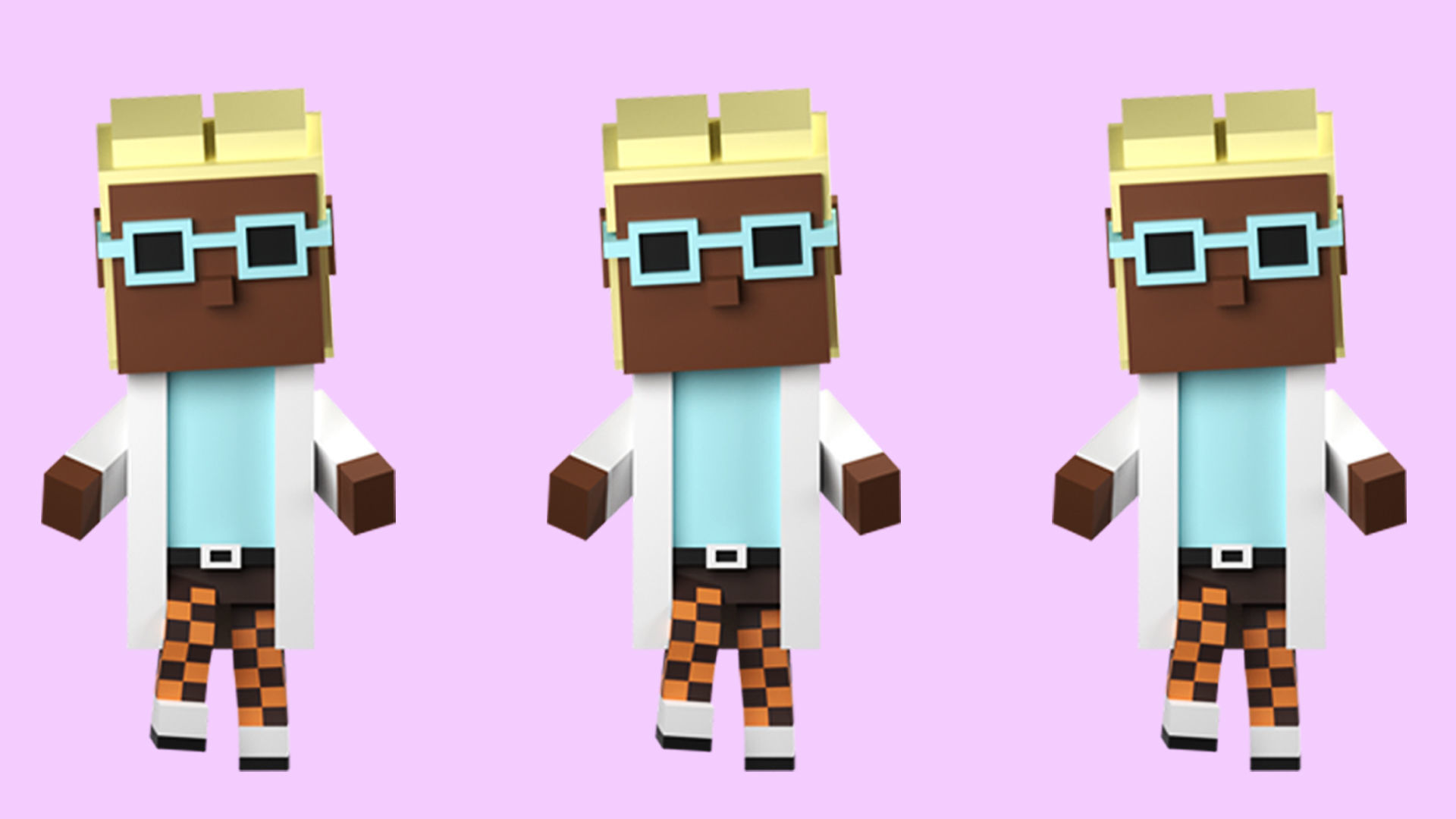 Low poly characters 3 in voxel style  Low-poly 3D model_22