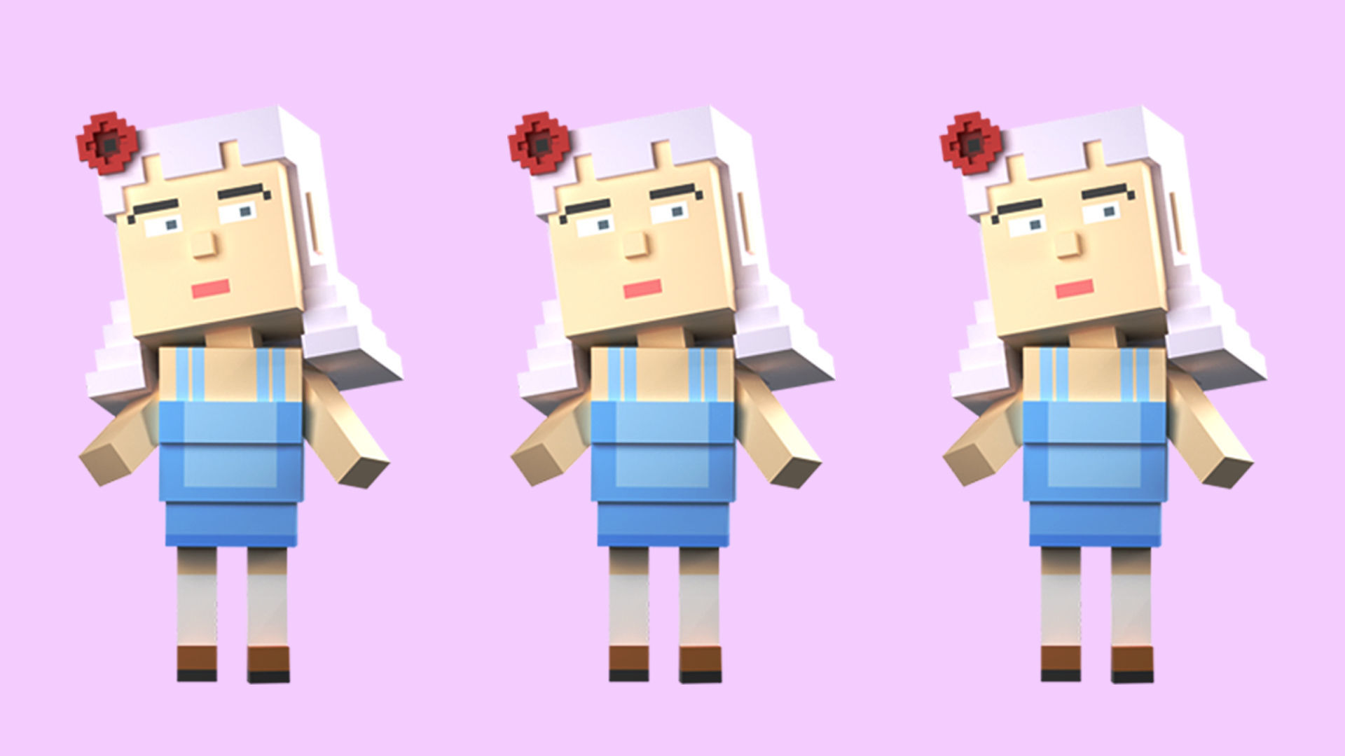 Low poly characters 3 in voxel style  Low-poly 3D model_26
