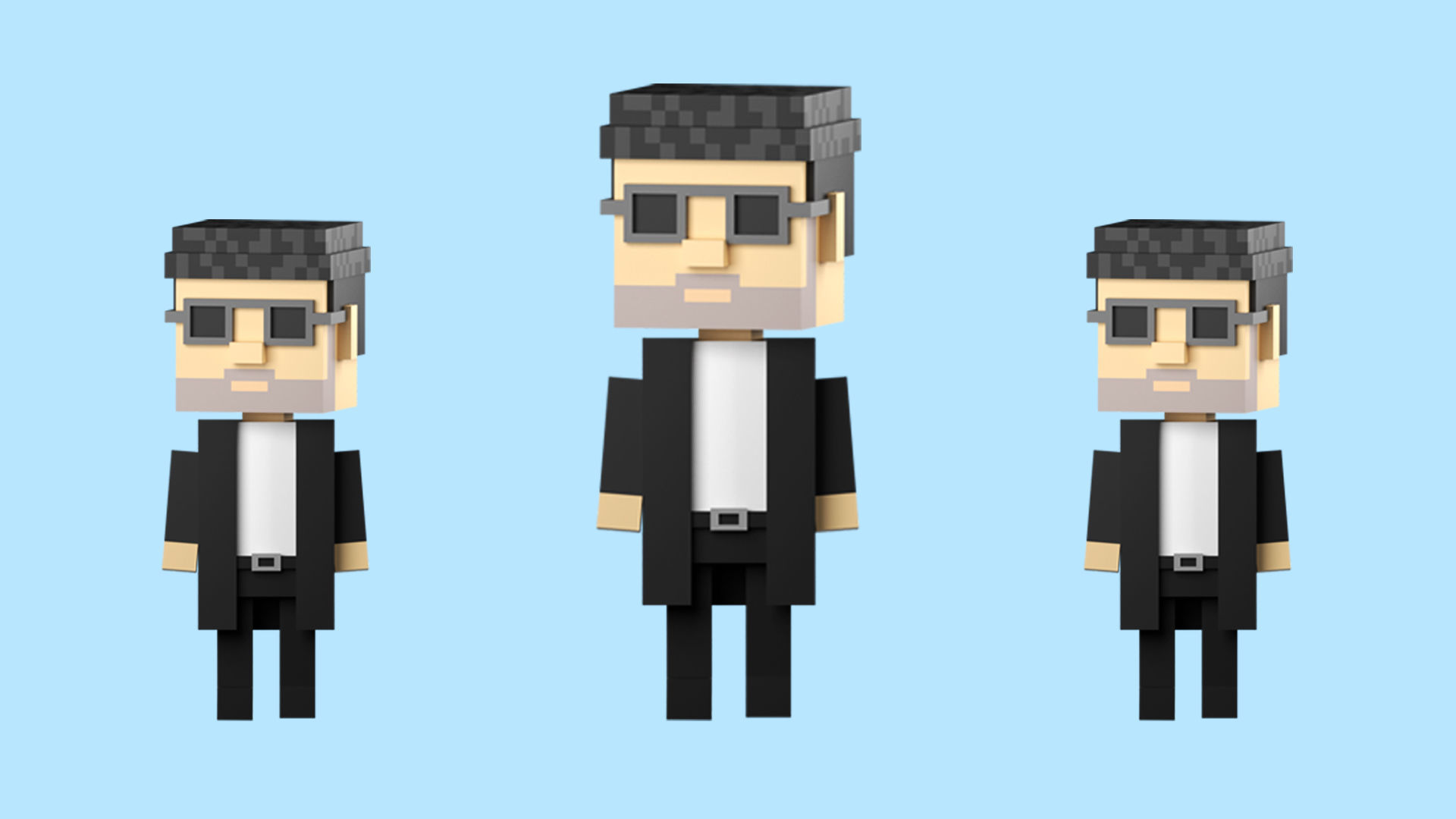 Low poly characters 3 in voxel style  Low-poly 3D model_28