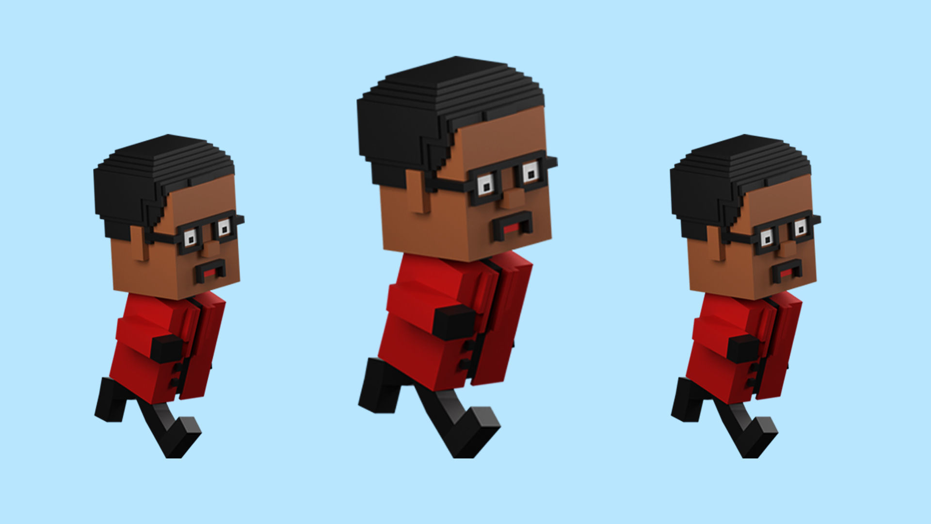 Low poly characters 3 in voxel style  Low-poly 3D model_30