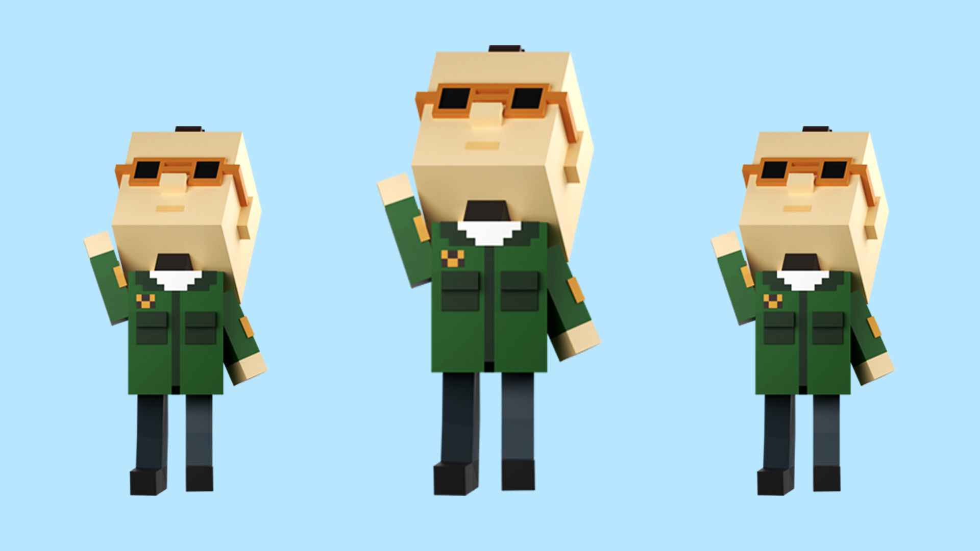 Low poly characters 3 in voxel style  Low-poly 3D model_21