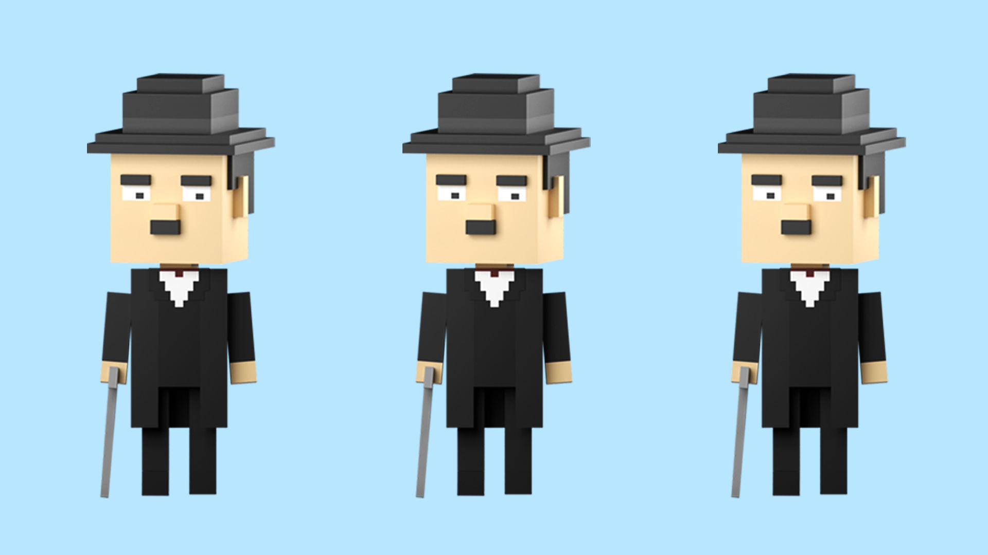 Low poly characters 3 in voxel style  Low-poly 3D model_19
