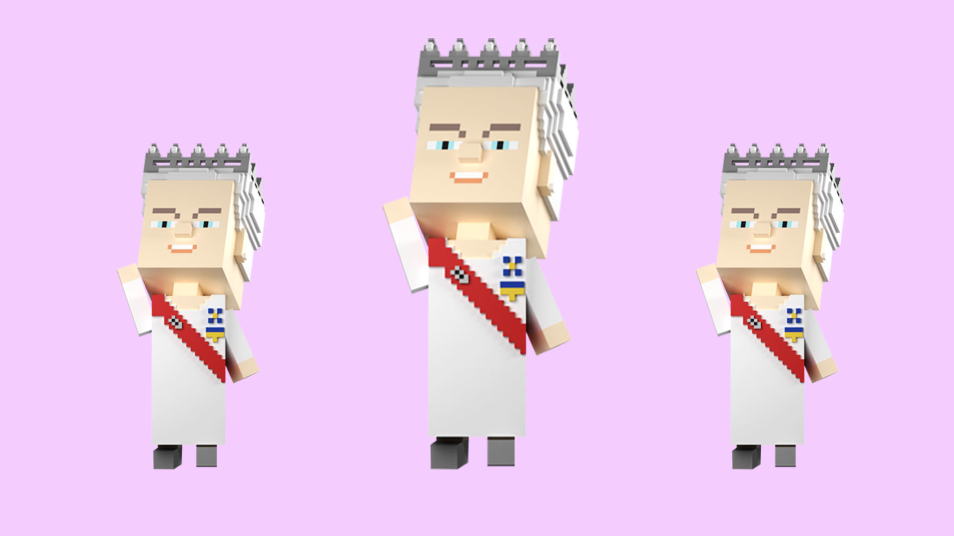 Low poly characters 3 in voxel style  Low-poly 3D model_12