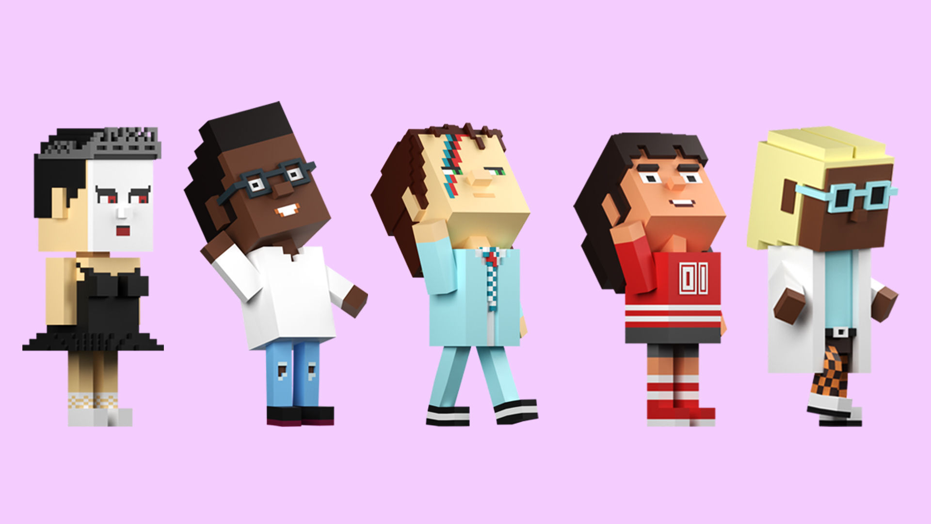 Low poly characters 3 in voxel style  Low-poly 3D model_8
