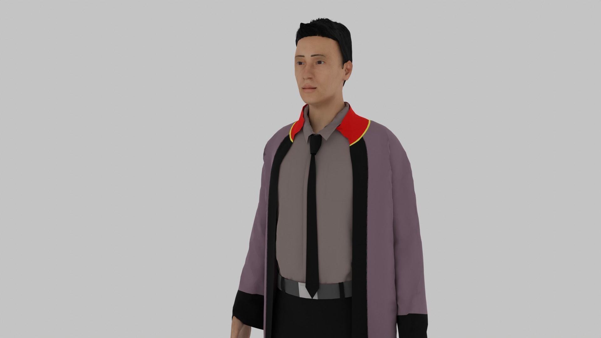 Lawyer Character  Low-poly 3D model_2
