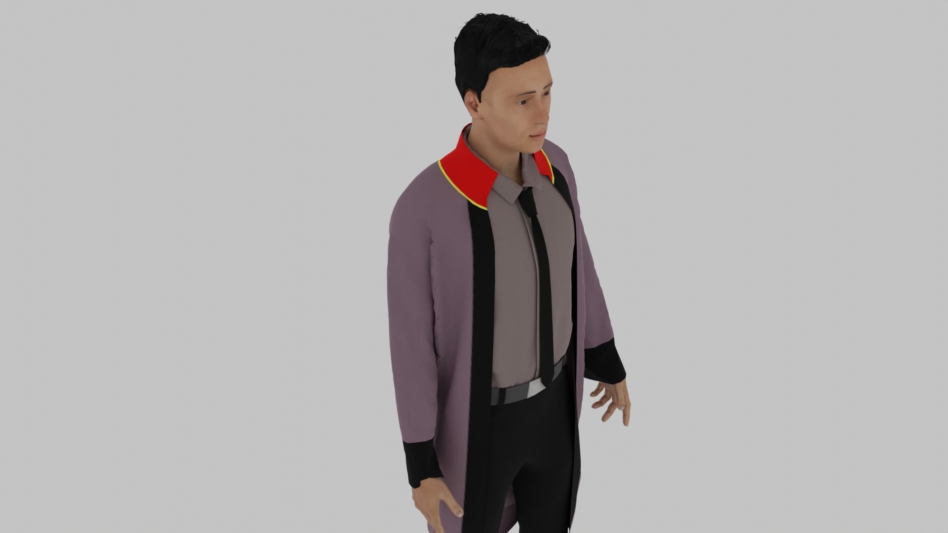 Lawyer Character  Low-poly 3D model_5