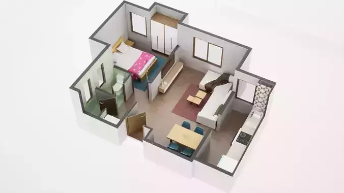 3D Floor Plan model 14