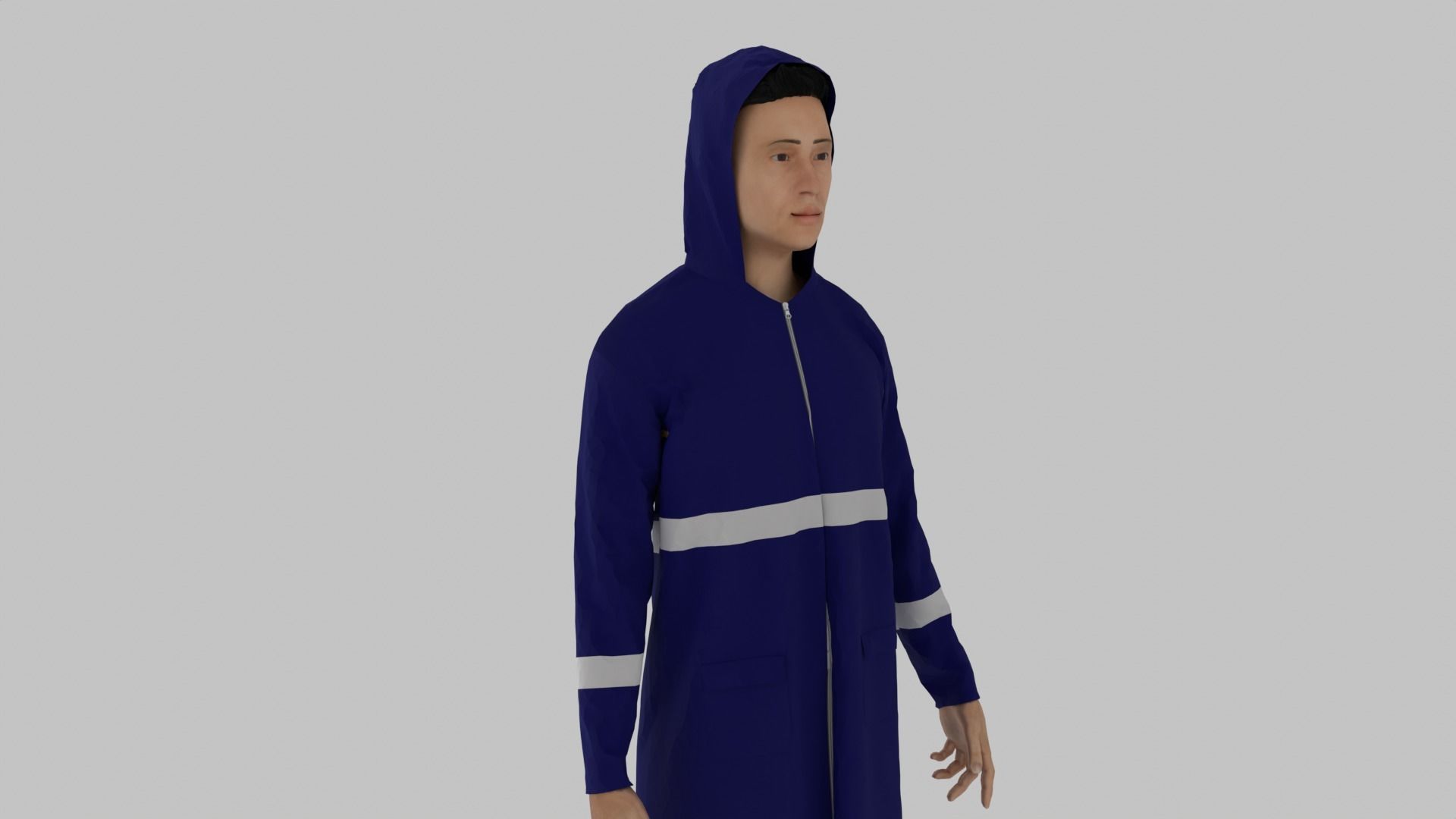 Fisherman Character  Low-poly 3D model_6