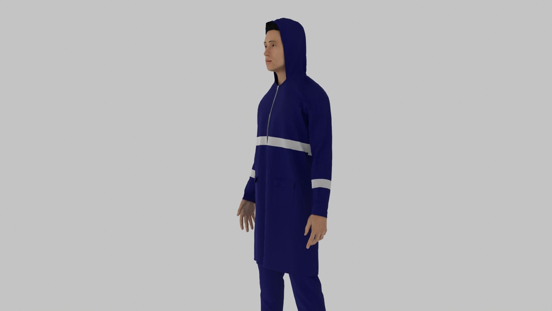 Fisherman Character  Low-poly 3D model_7