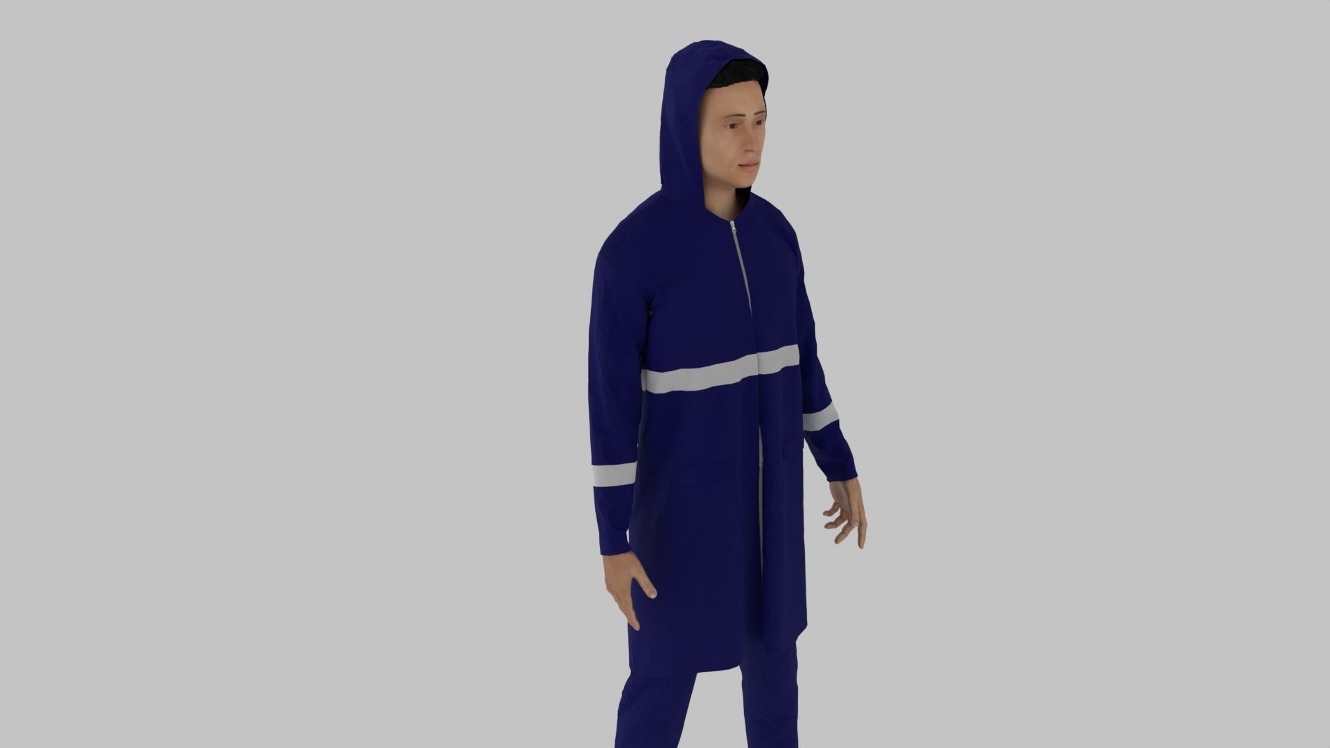 Fisherman Character  Low-poly 3D model_2