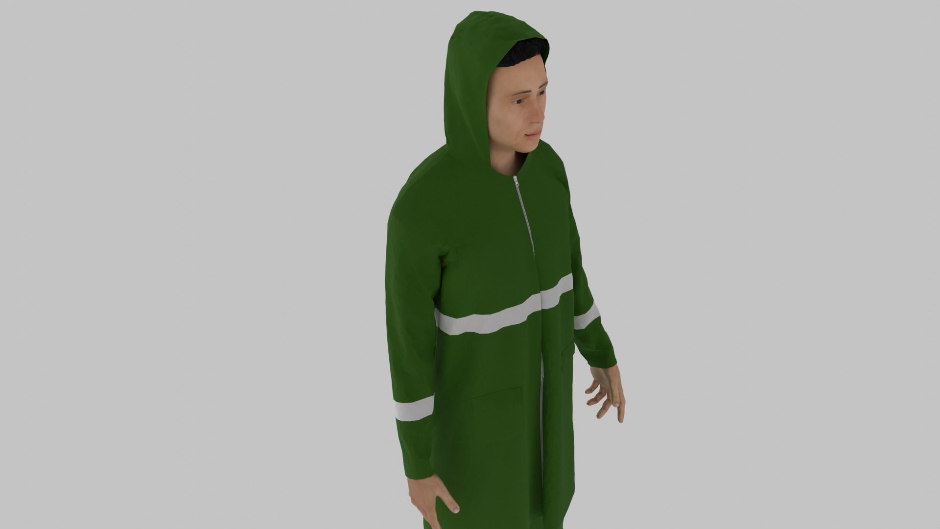 Fisherman Character  Low-poly 3D model_5