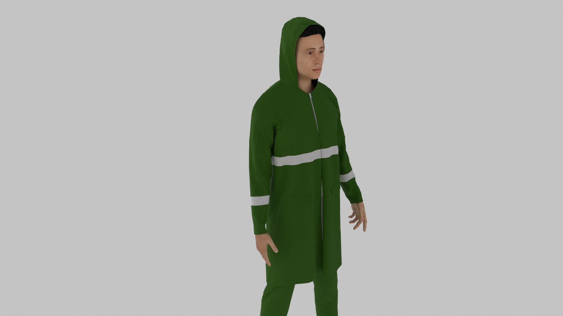Fisherman Character  Low-poly 3D model_2