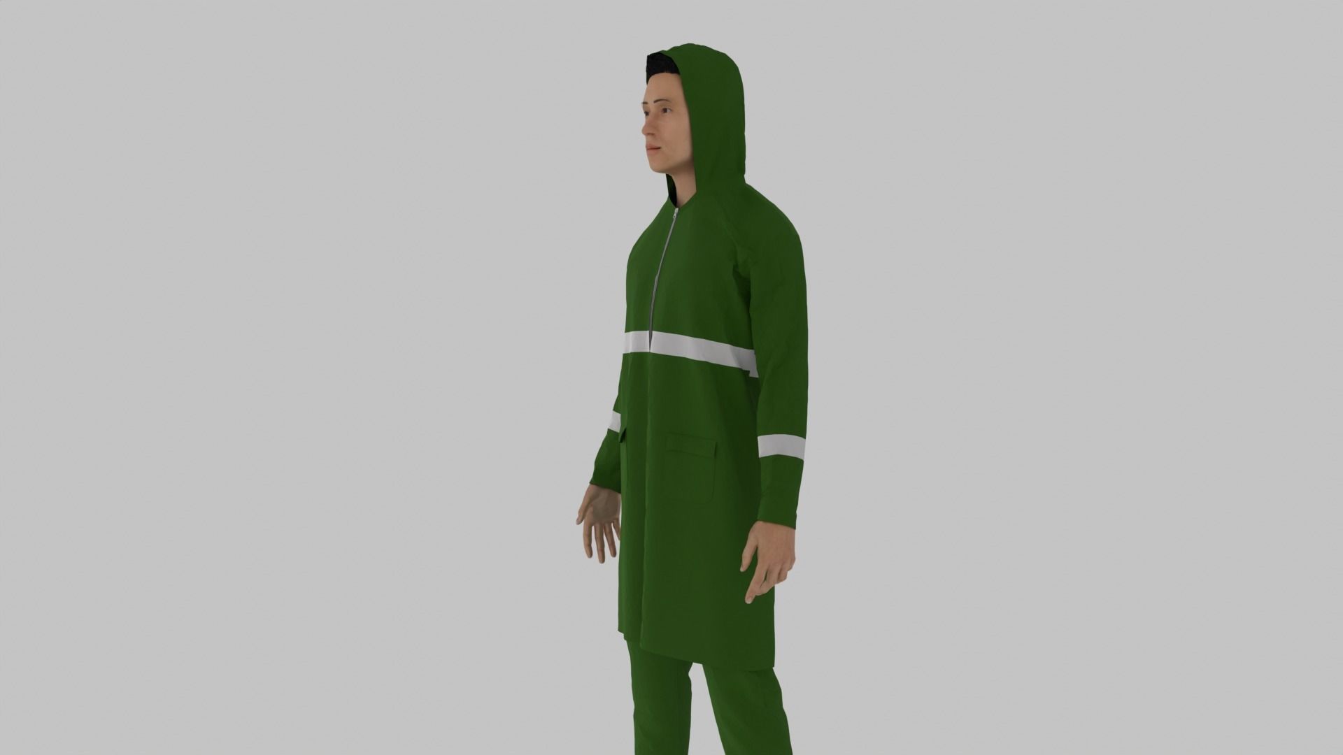 Fisherman Character  Low-poly 3D model_7